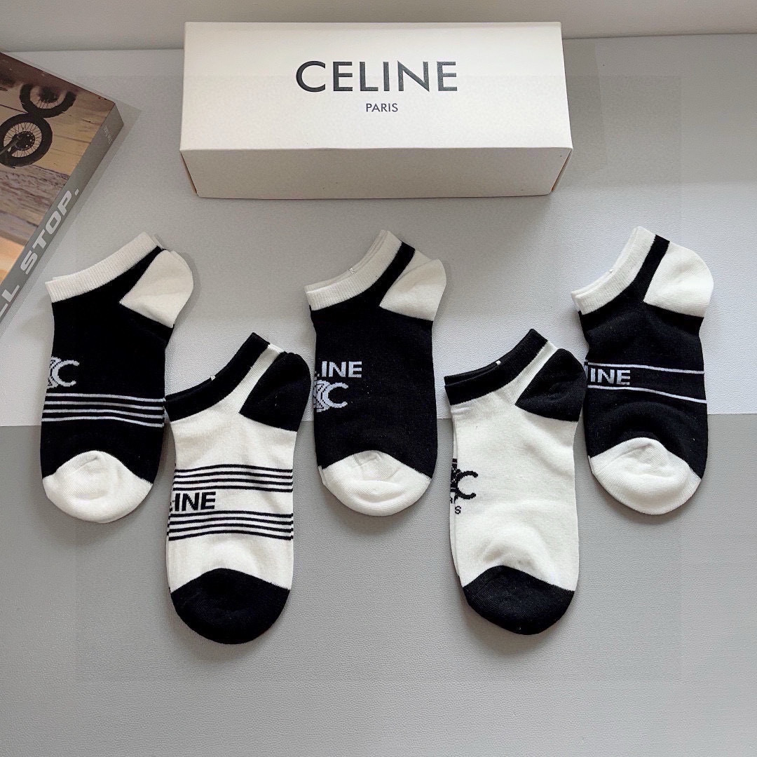 [TOP] CELINE Socks - 5 Pieces as a Set