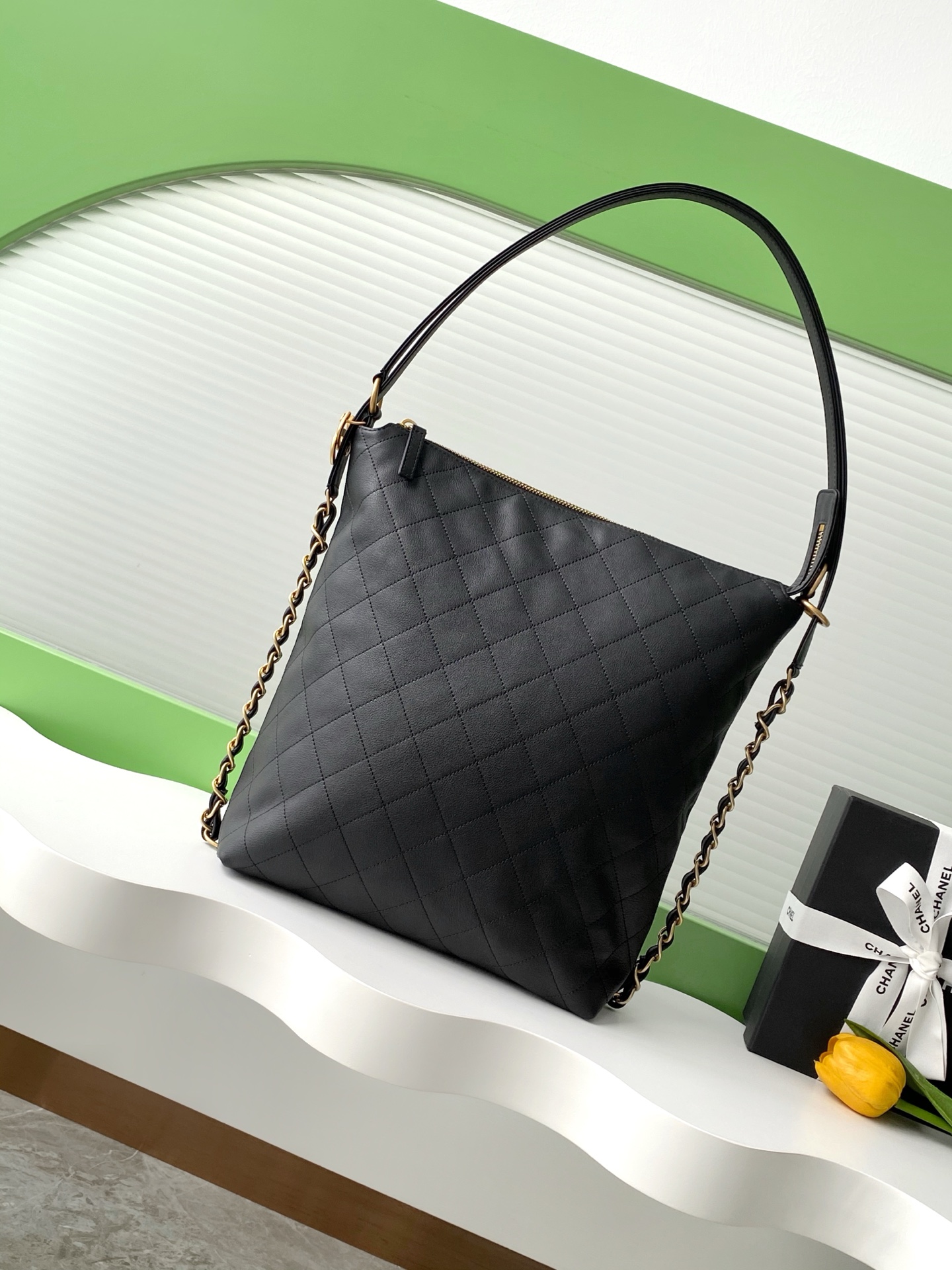 [TOP] CHANEL Hobo Bag 3 Sizes - Black