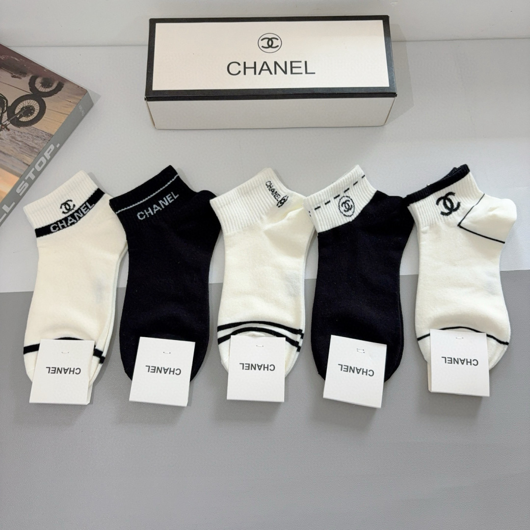 [TOP] CHANEL Socks - 5 Pieces as a Set