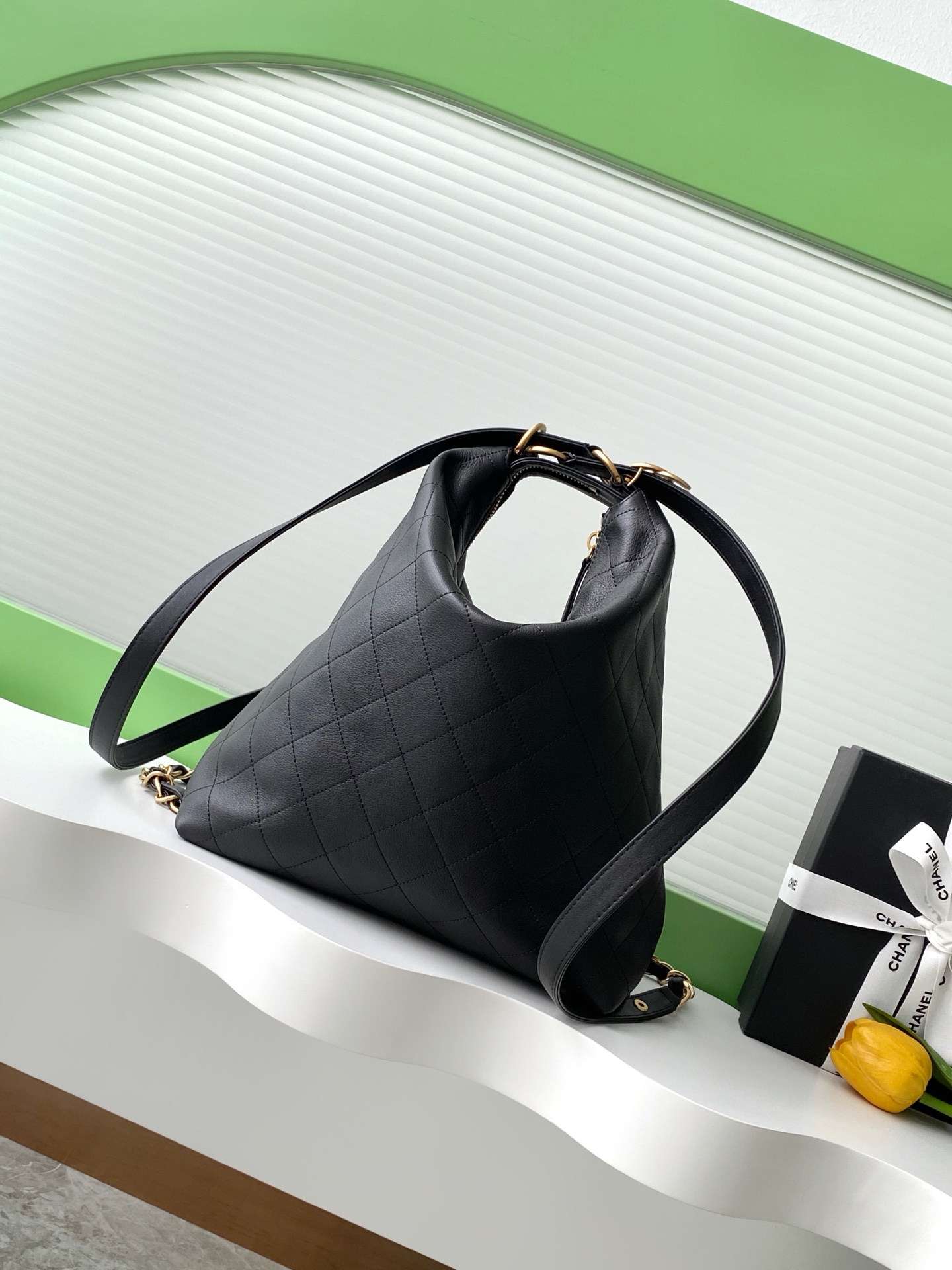 [TOP] CHANEL Hobo Bag 3 Sizes - Black