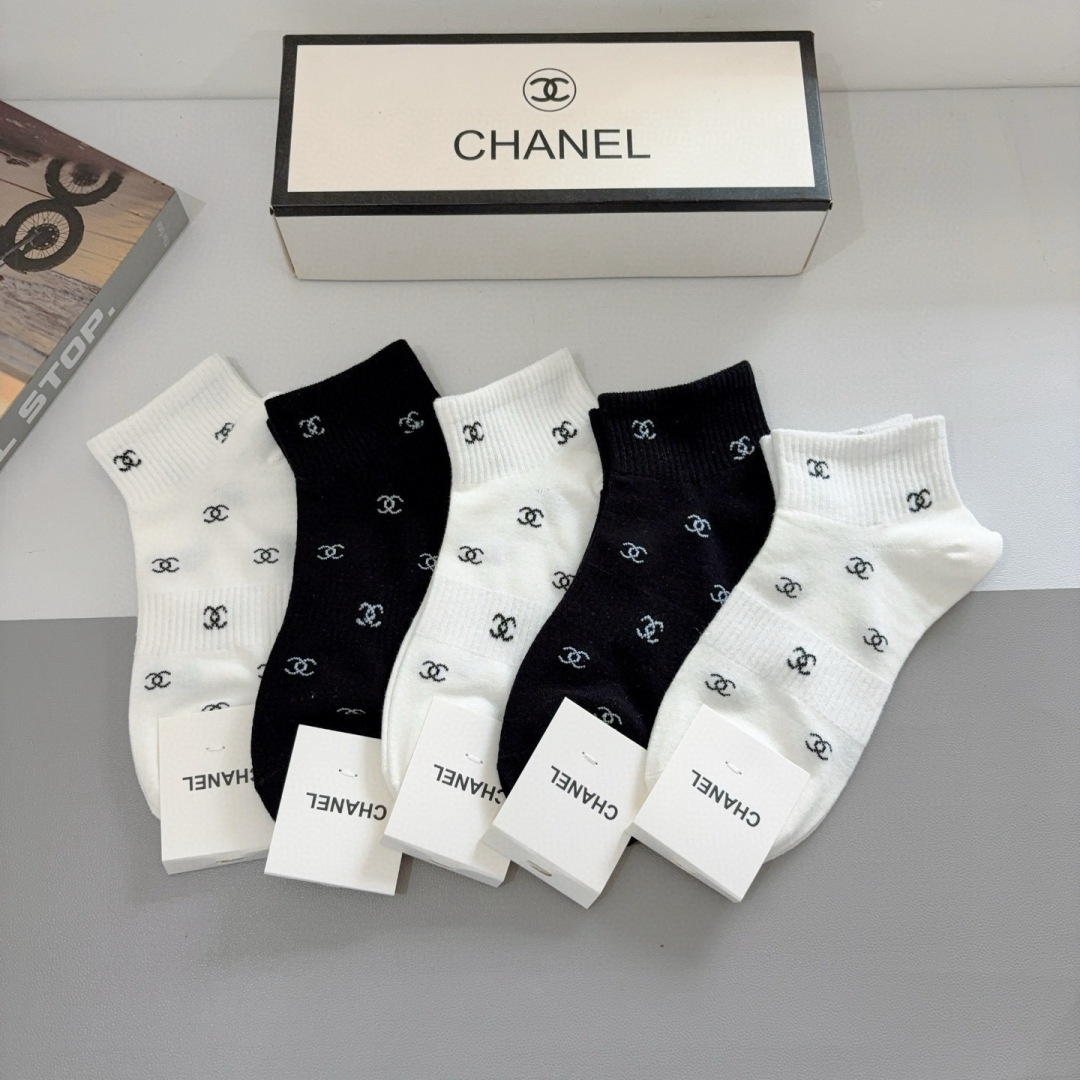 [TOP] CHANEL Socks - 5 Pieces as a Set