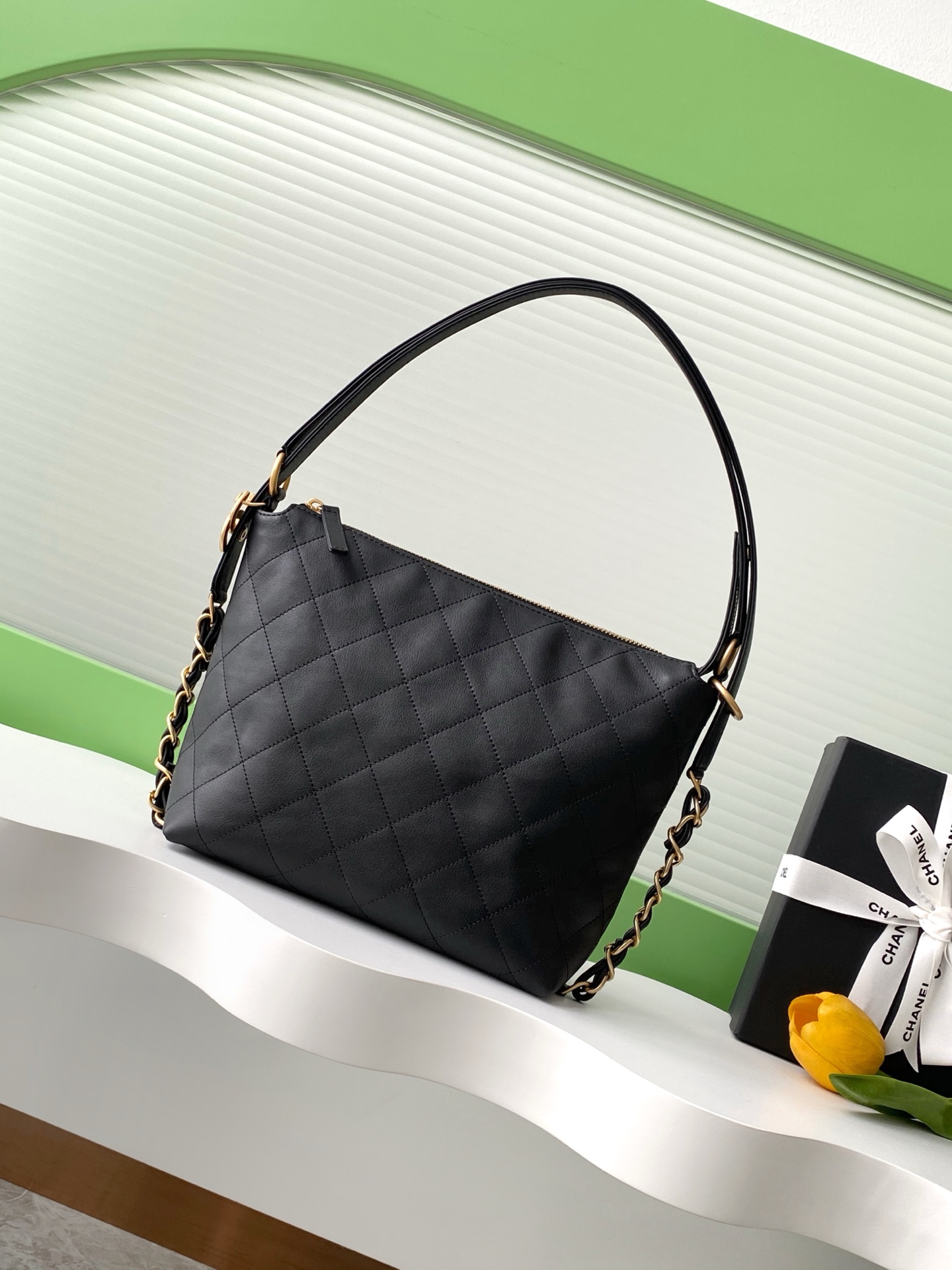 [TOP] CHANEL Hobo Bag 3 Sizes - Black