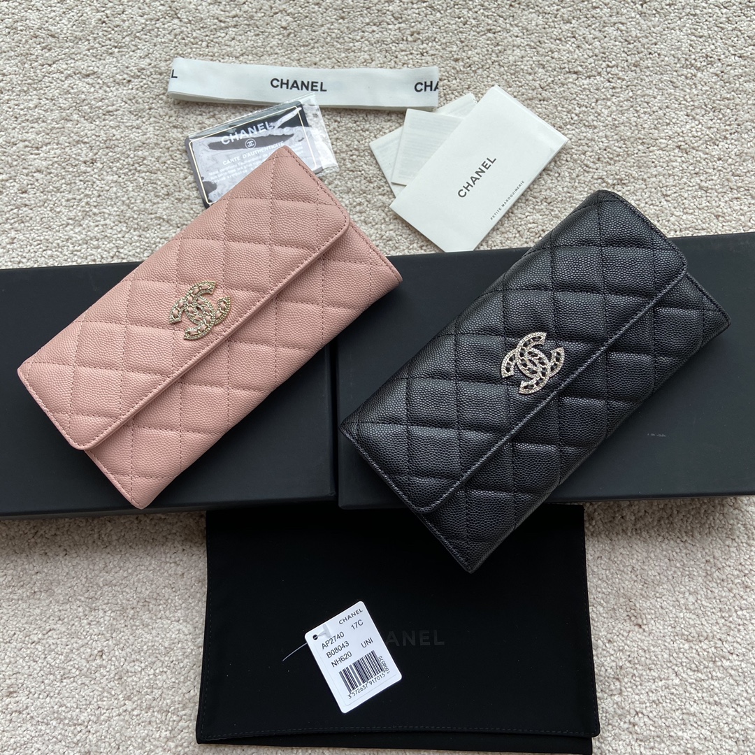 [TOP] CHANEL Wallet Cowhide 10.5*19*3cm - 2 Color