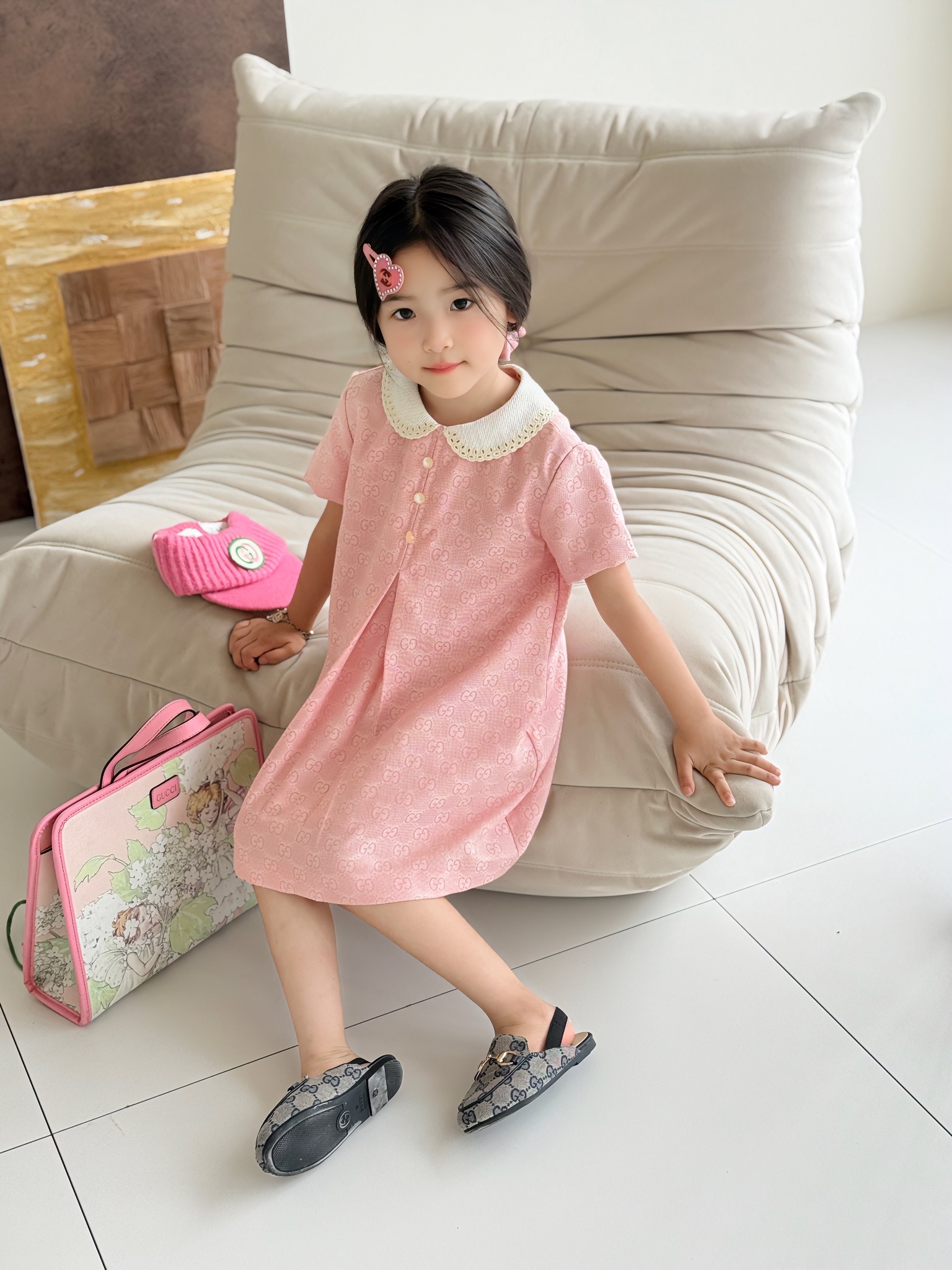 [TOP] GUCCI  Dress For Kids-Pink