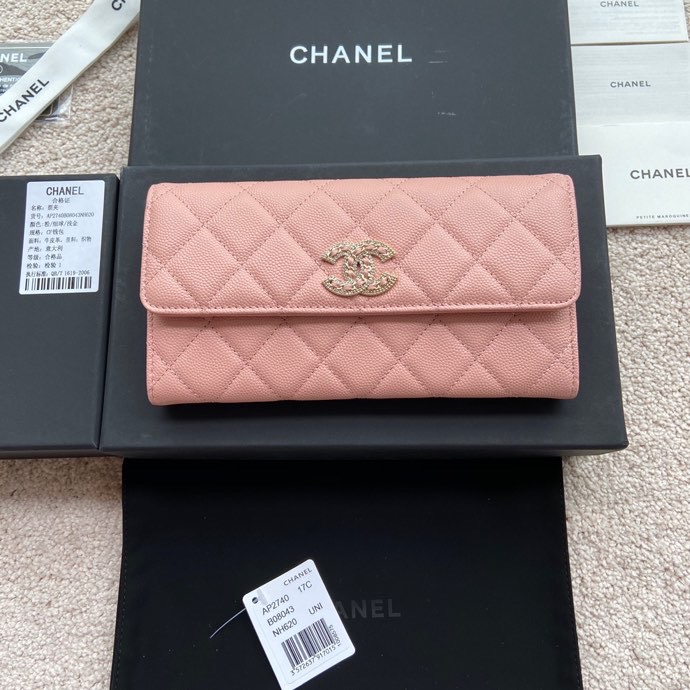[TOP] CHANEL Wallet Cowhide 10.5*19*3cm - 2 Color