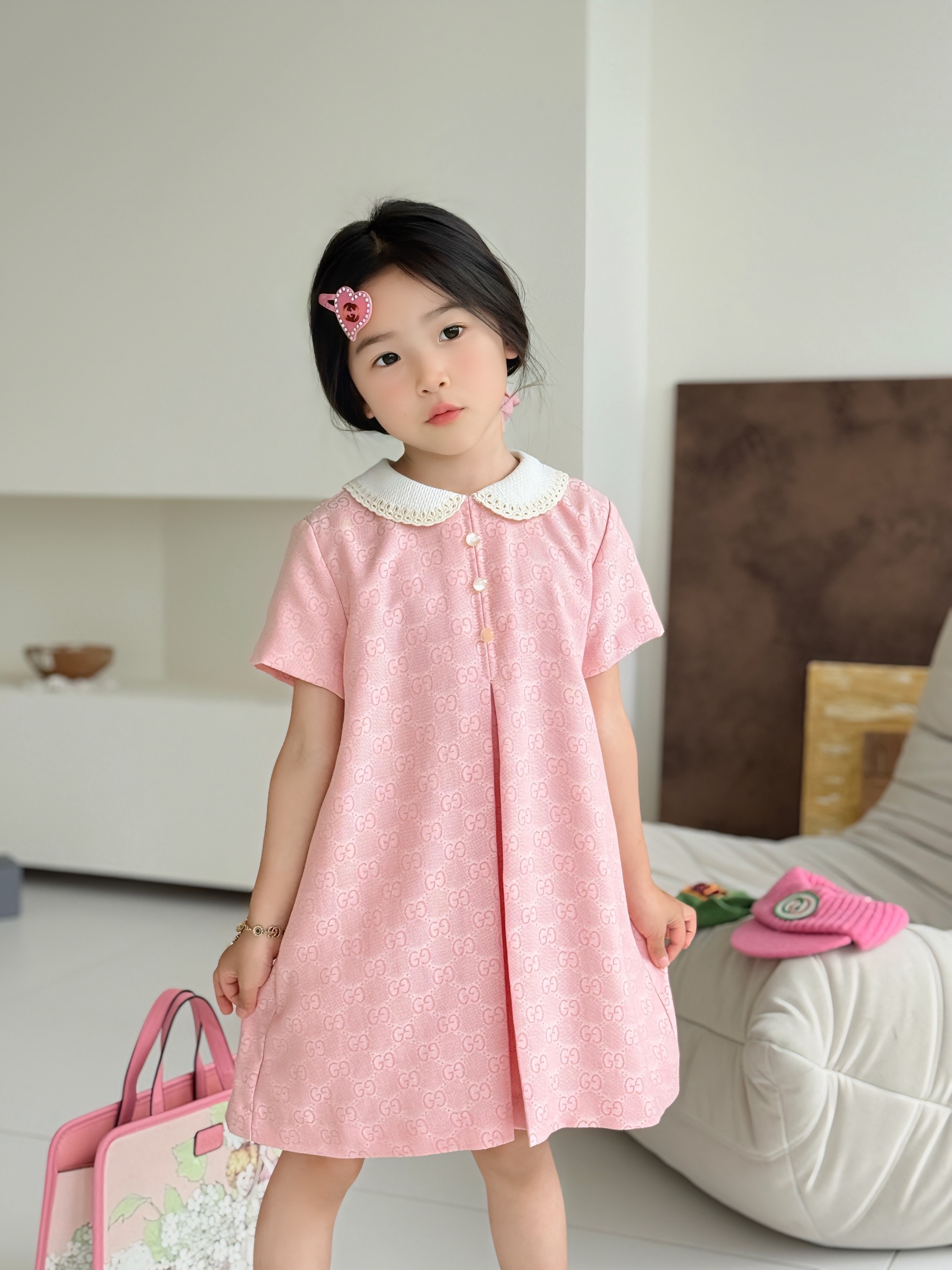 [TOP] GUCCI  Dress For Kids-Pink
