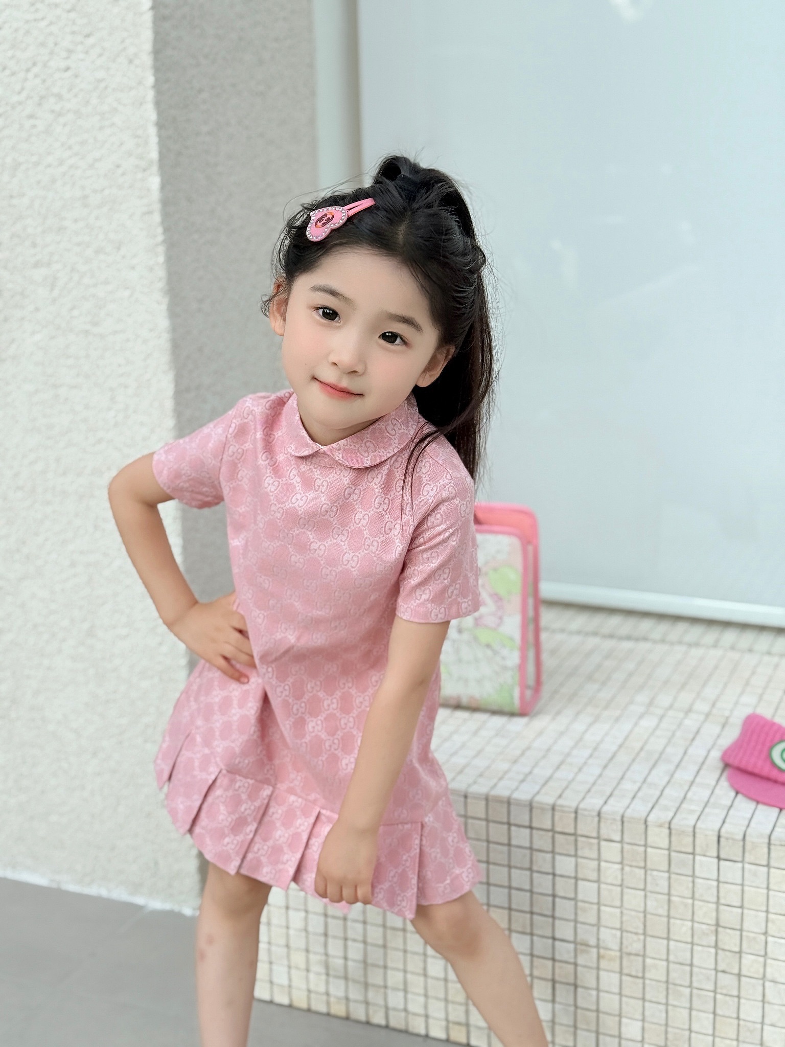 [TOP] GUCCI  Dress For Kids-Pink