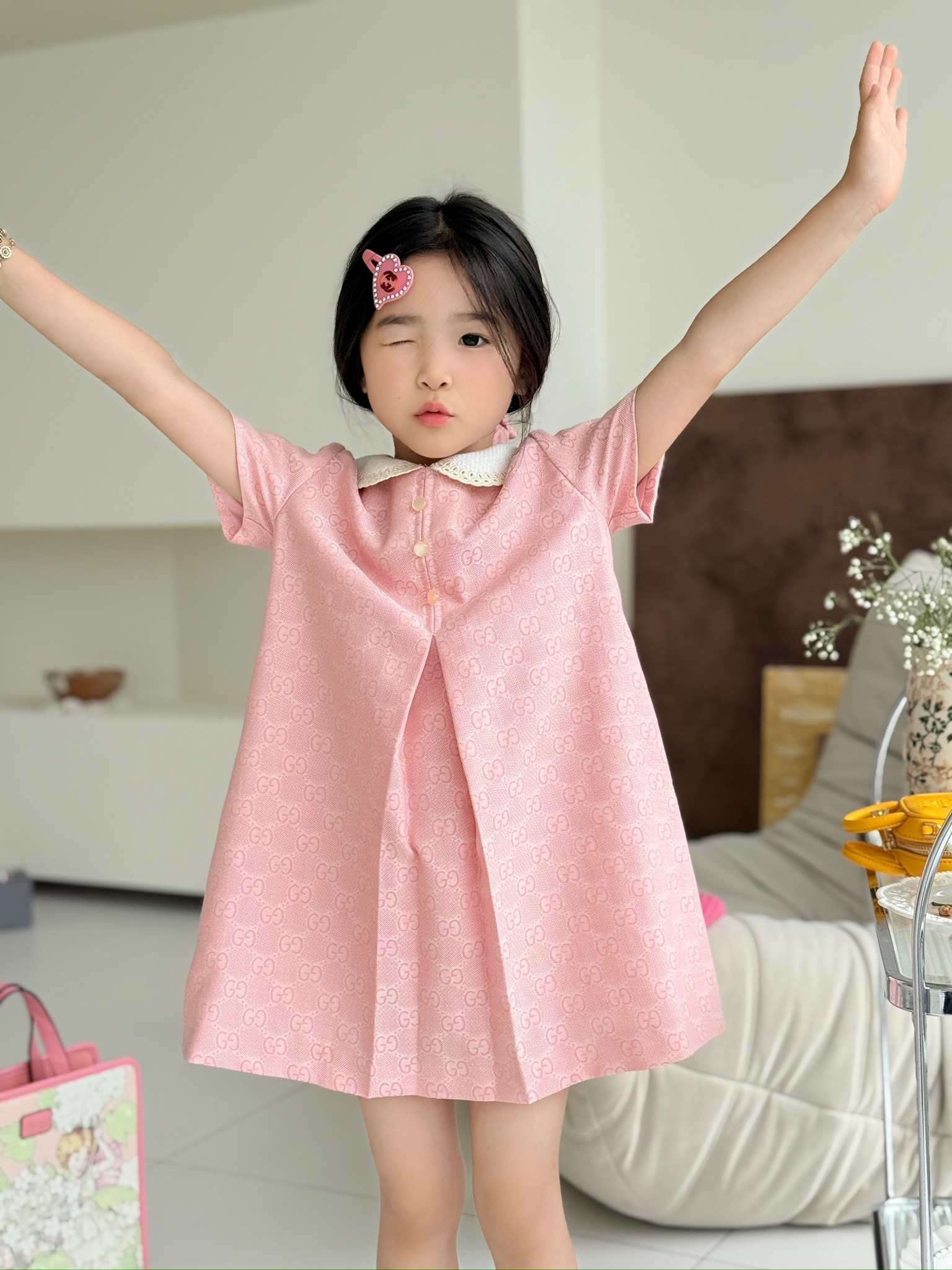 [TOP] GUCCI  Dress For Kids-Pink
