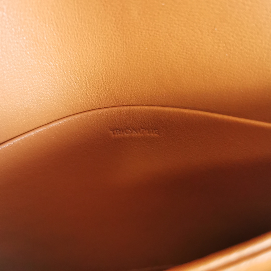 [TOP] CELINE Triomphe Bag Linen Patchwork 18.5x14x6cm - White/Blue