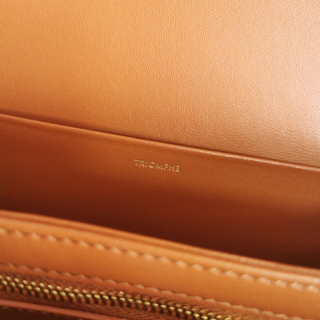 [TOP] CELINE Triomphe Bag Linen Patchwork 22.5x16.5x7cm - White/Blue