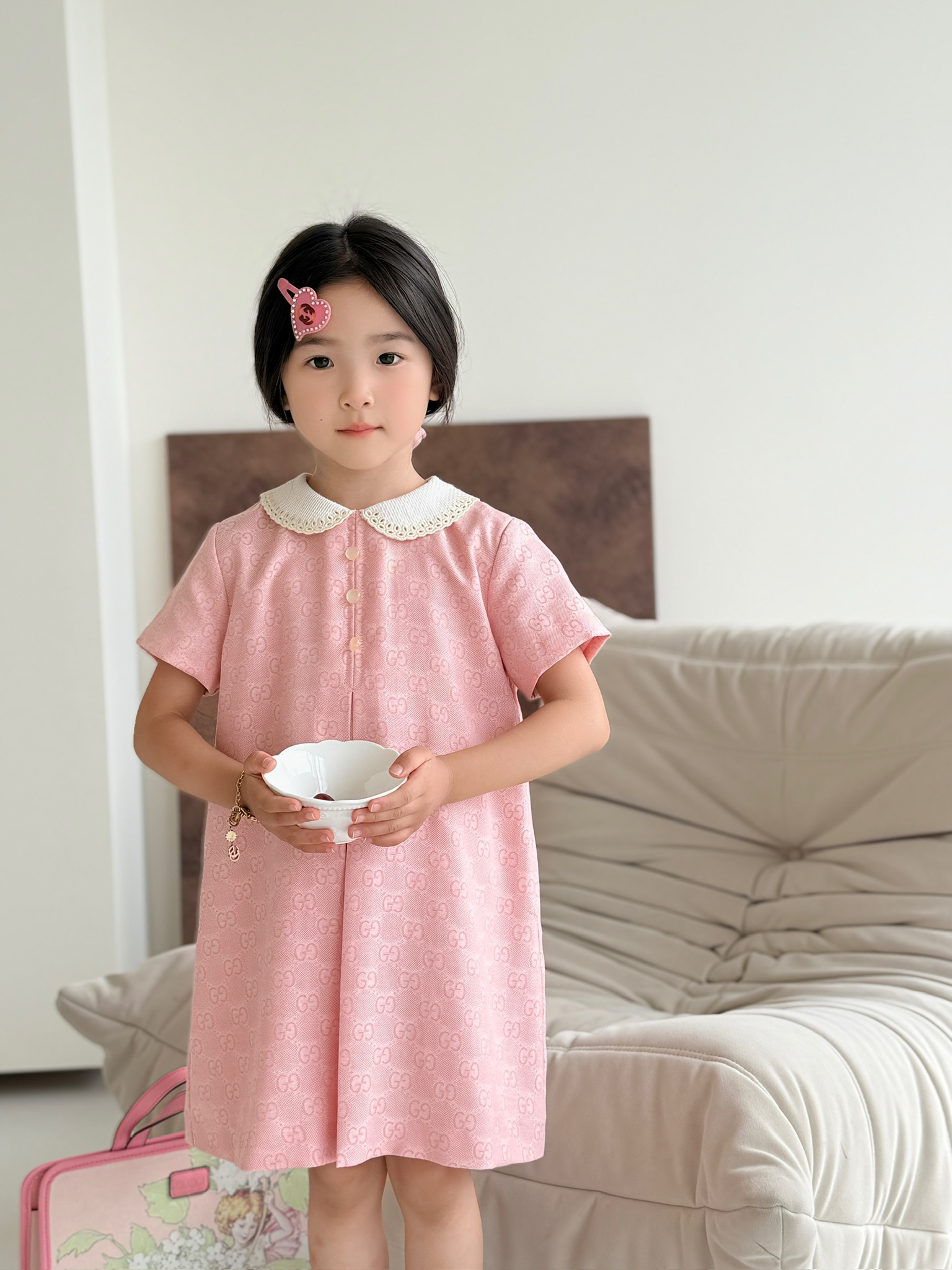 [TOP] GUCCI  Dress For Kids-Pink