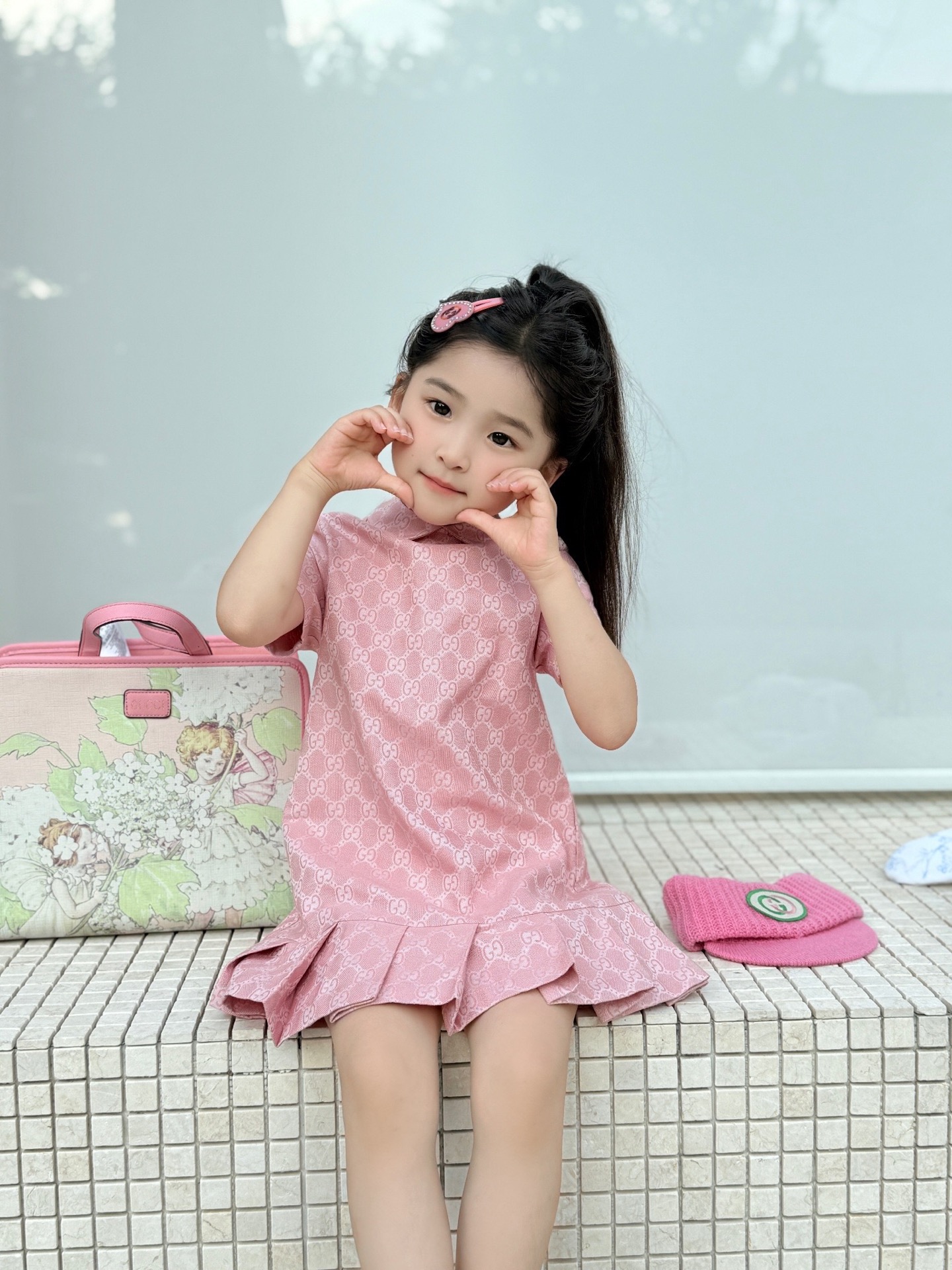 [TOP] GUCCI  Dress For Kids-Pink