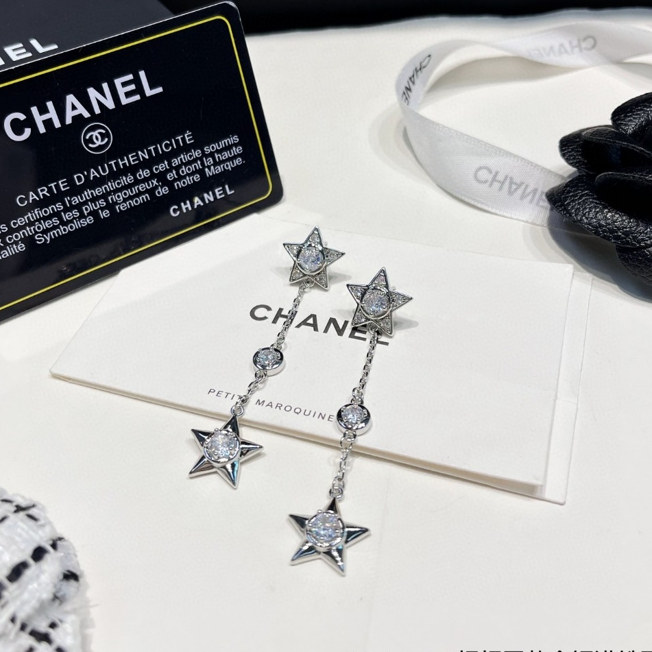 [TOP] CHANEL Vintage CC Earrings - Silver Color