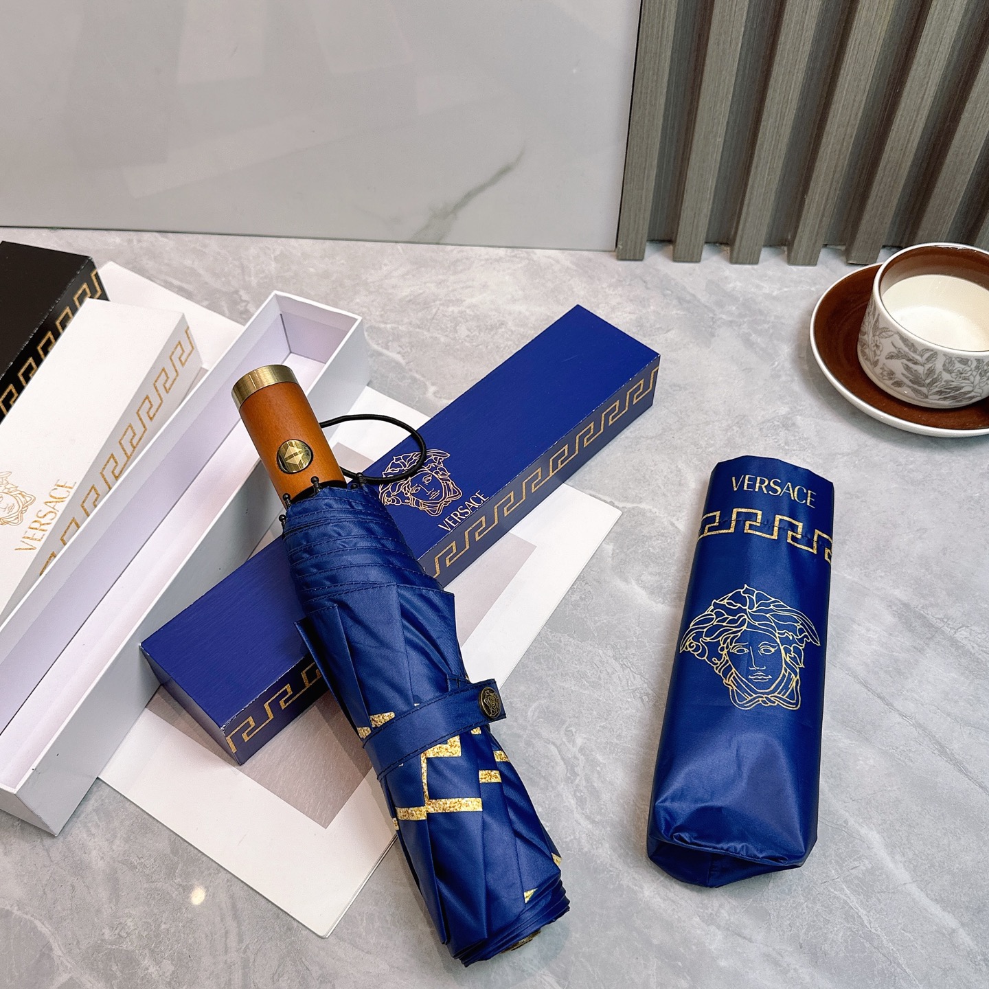 [TOP] VERSACE Umbrella - Blue