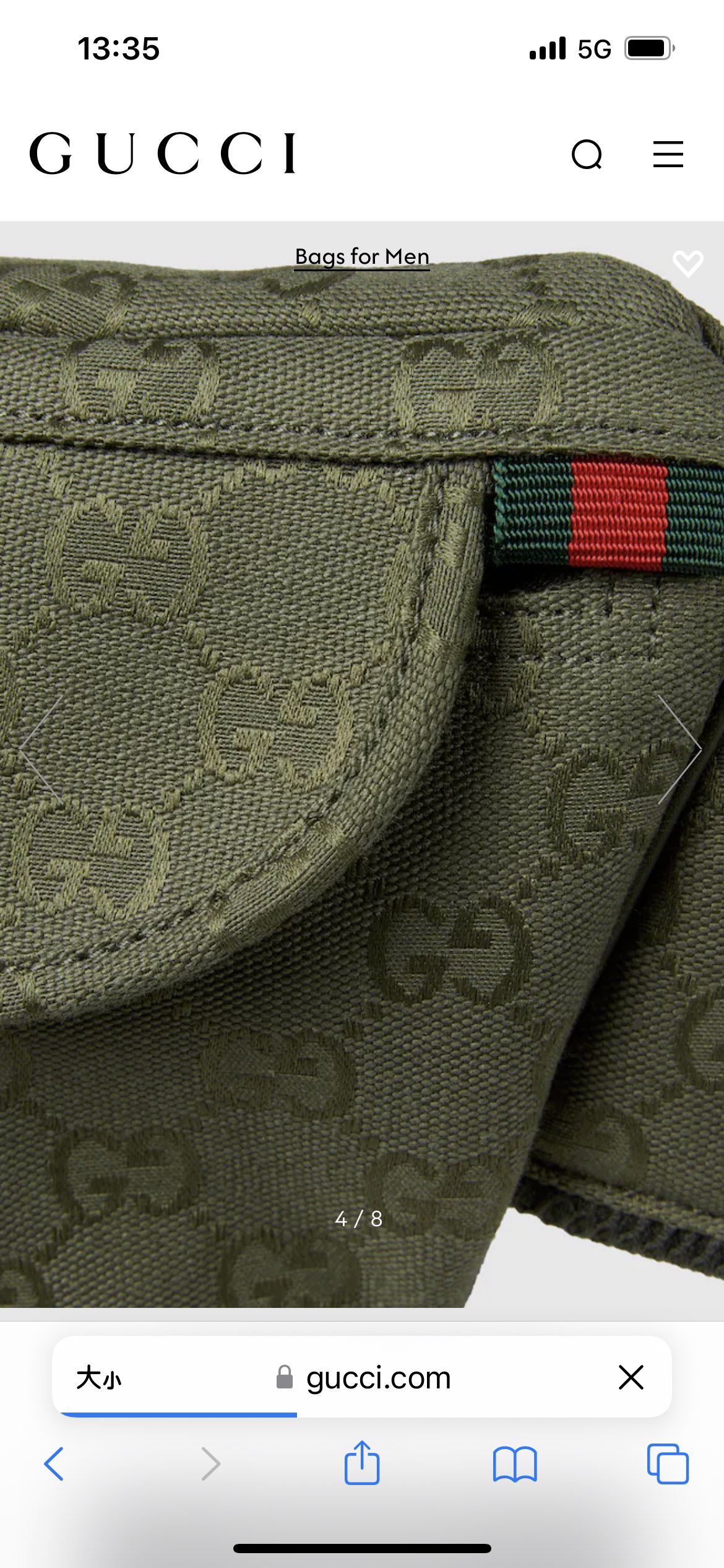 [TOP] GUCCI GG Canvas Waist Bag 32 x 17 x 5 cm - Green