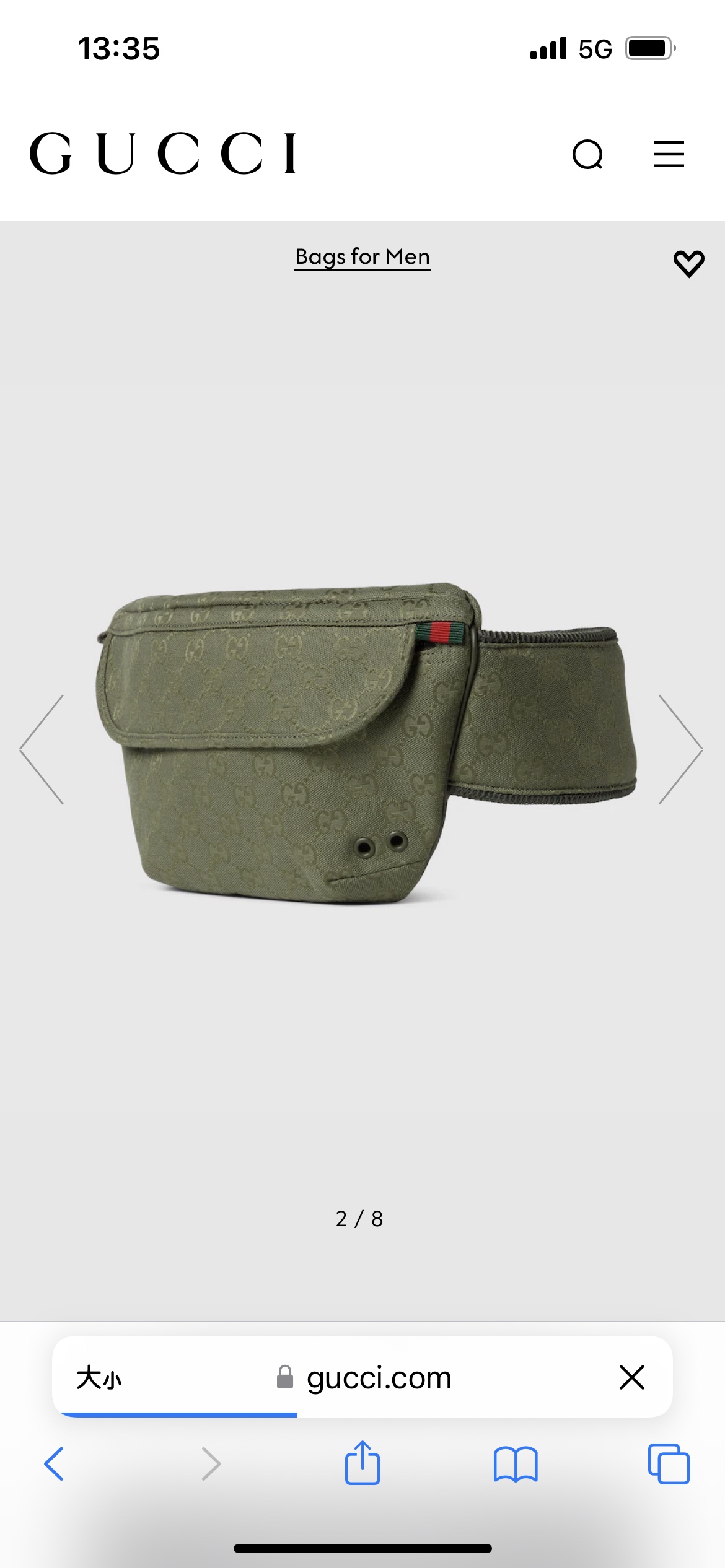 [TOP] GUCCI GG Canvas Waist Bag 32 x 17 x 5 cm - Green