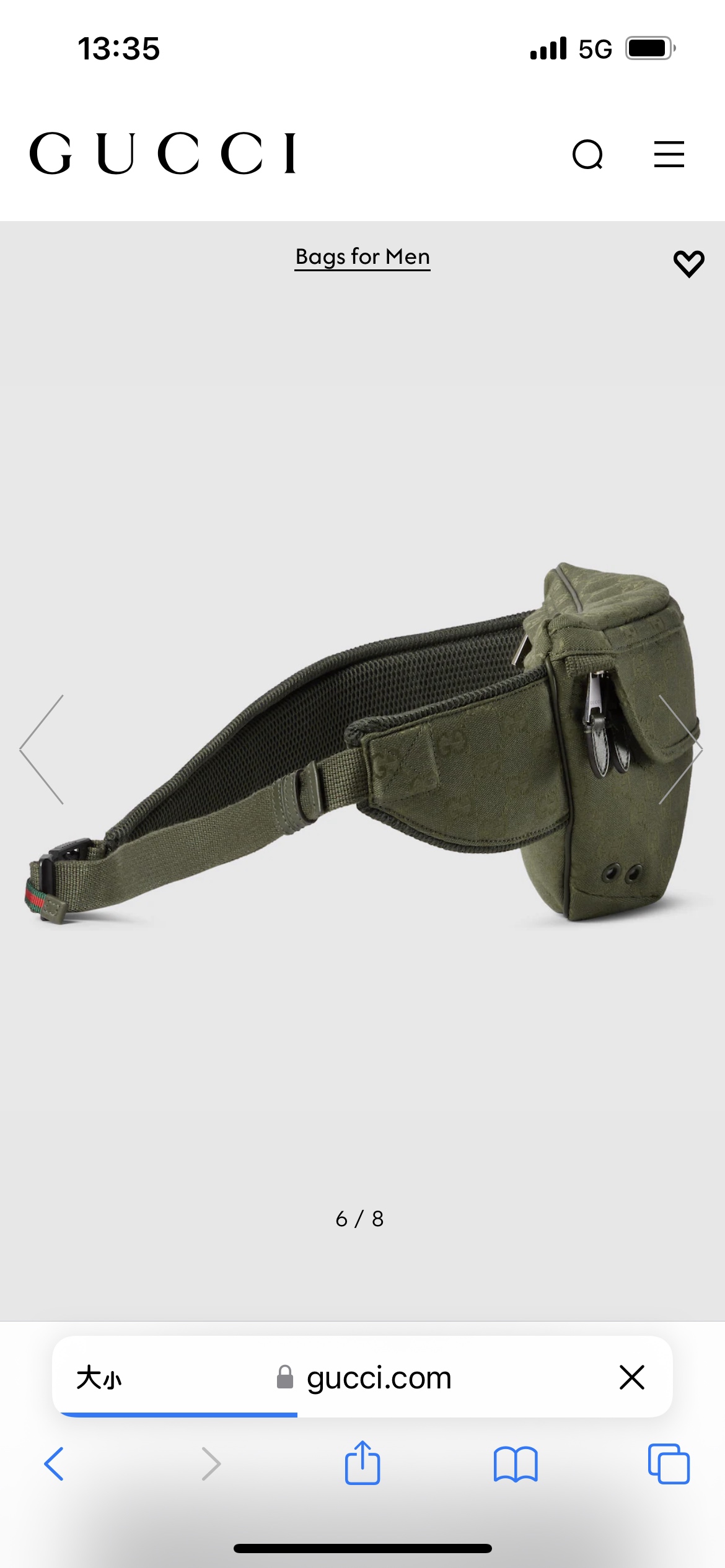 [TOP] GUCCI GG Canvas Waist Bag 32 x 17 x 5 cm - Green