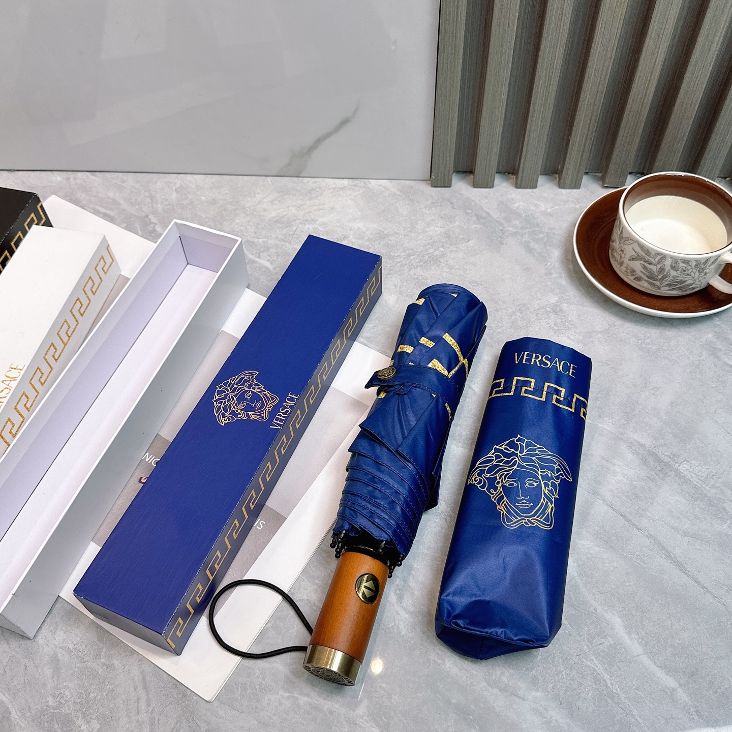 [TOP] VERSACE Umbrella - Blue