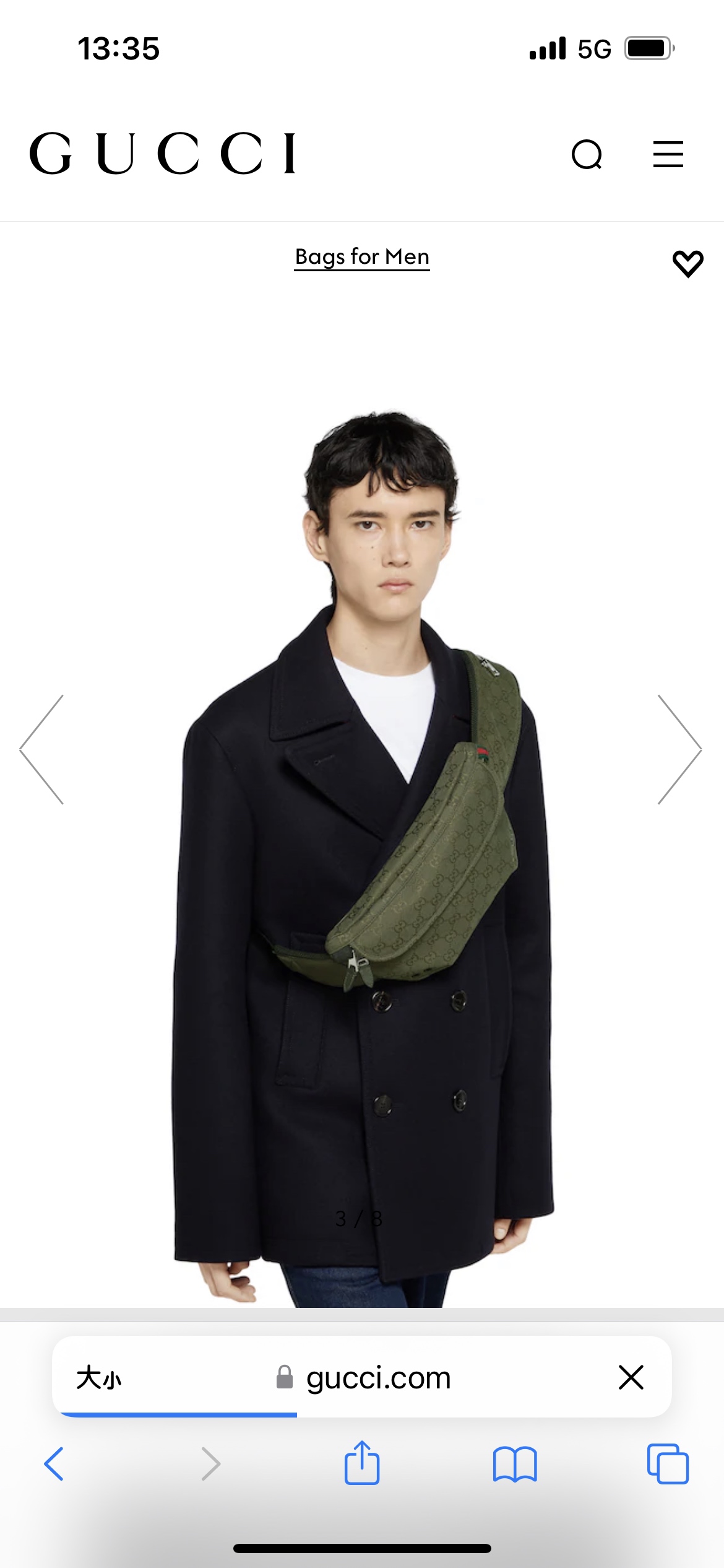 [TOP] GUCCI GG Canvas Waist Bag 32 x 17 x 5 cm - Green