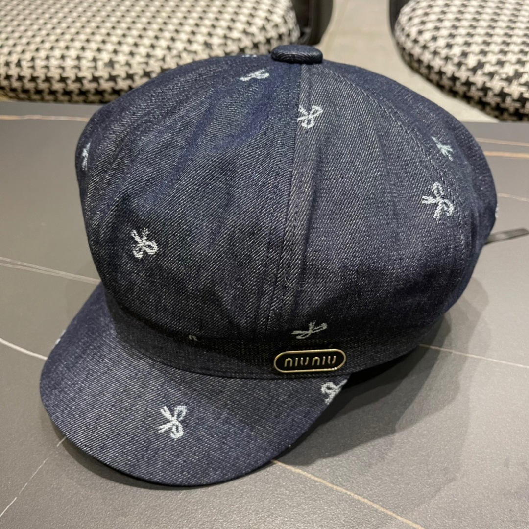 [TOP] Christian Dior Beret Hat - Denim