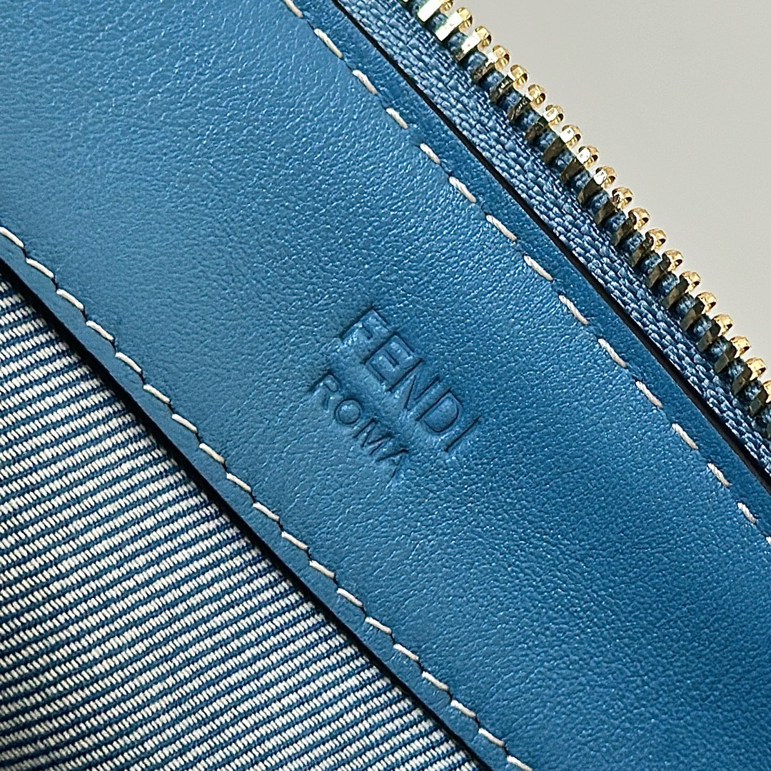 [TOP] FENDI Boston Handbag Cowboy 29×17×13cm/20×12×9cm - Blue