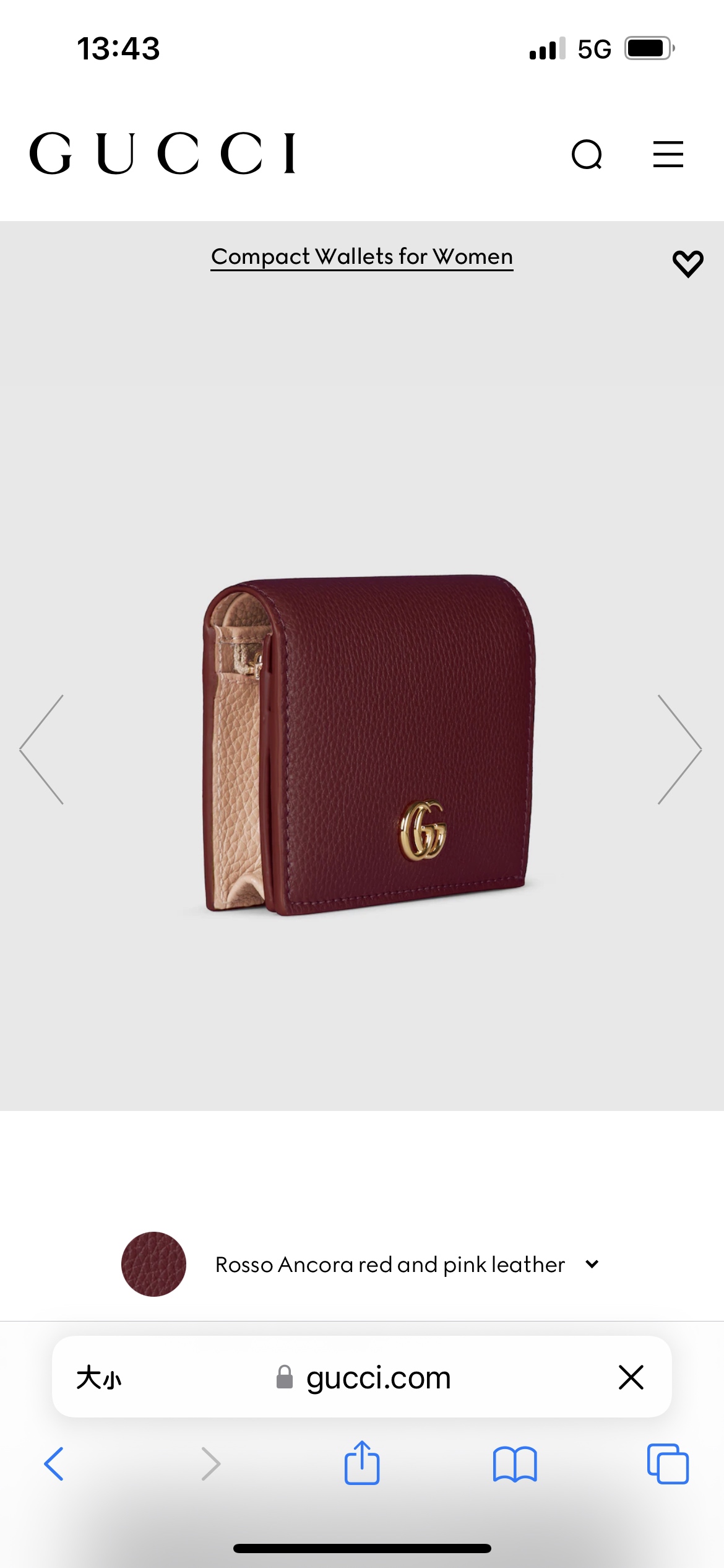 [TOP] GUCCI Wallet 11 x 17.5 cm- Red