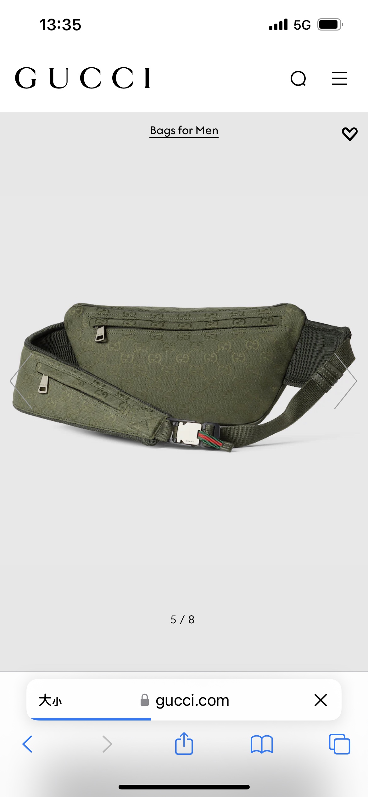 [TOP] GUCCI GG Canvas Waist Bag 32 x 17 x 5 cm - Green