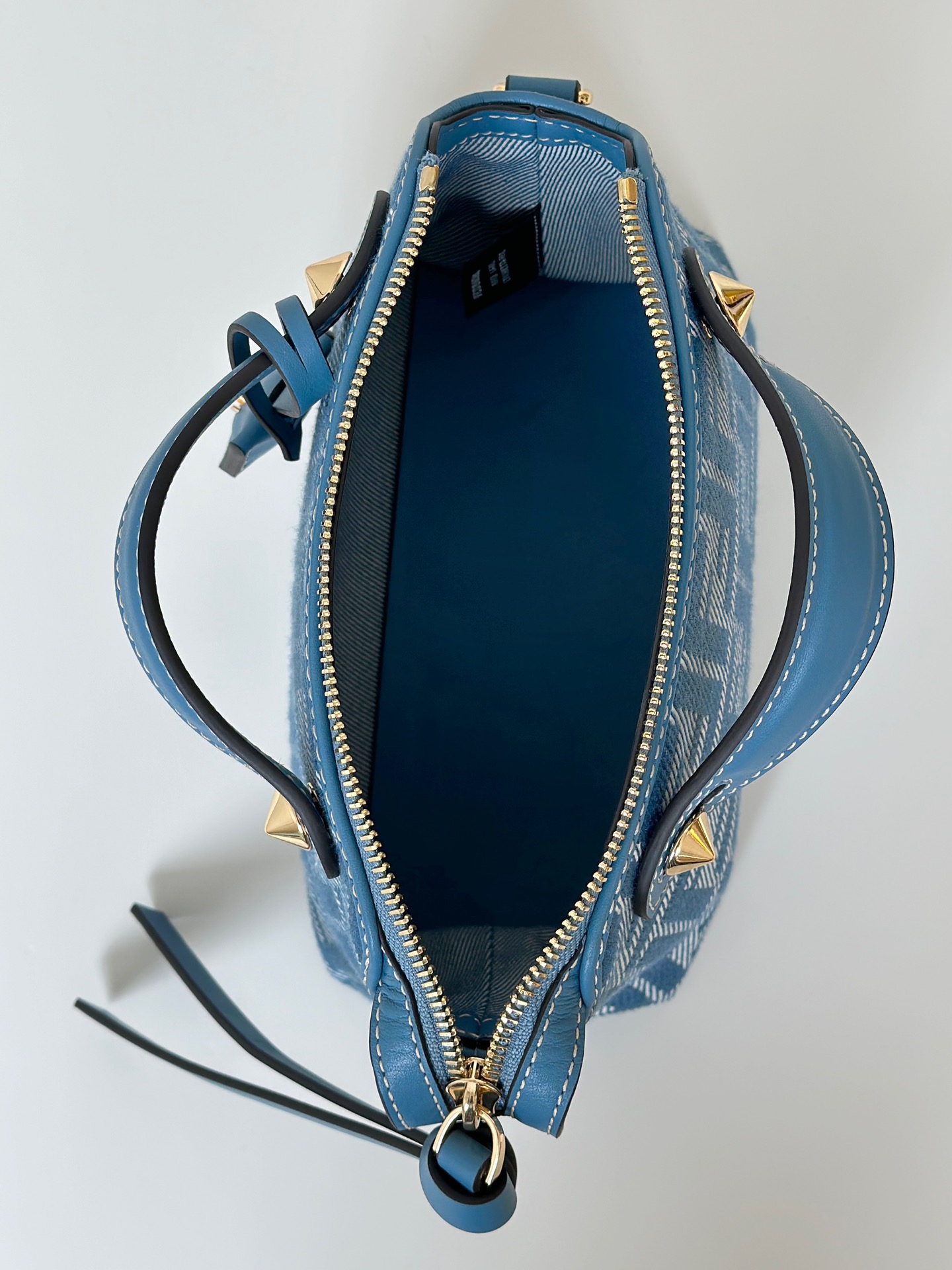 [TOP] FENDI Boston Handbag Cowboy 29×17×13cm/20×12×9cm - Blue