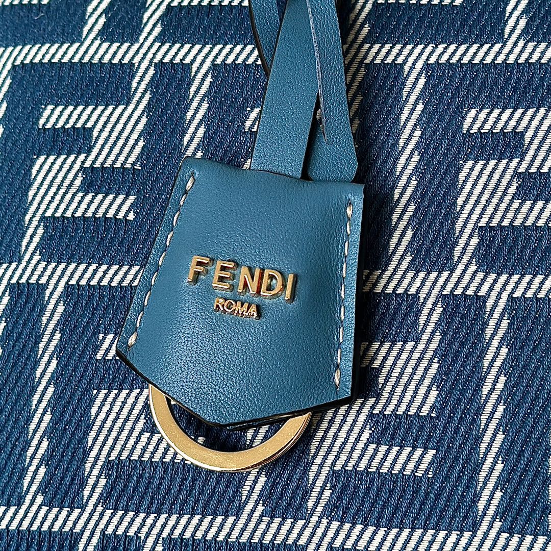[TOP] FENDI Boston Handbag Cowboy 29×17×13cm/20×12×9cm - Blue