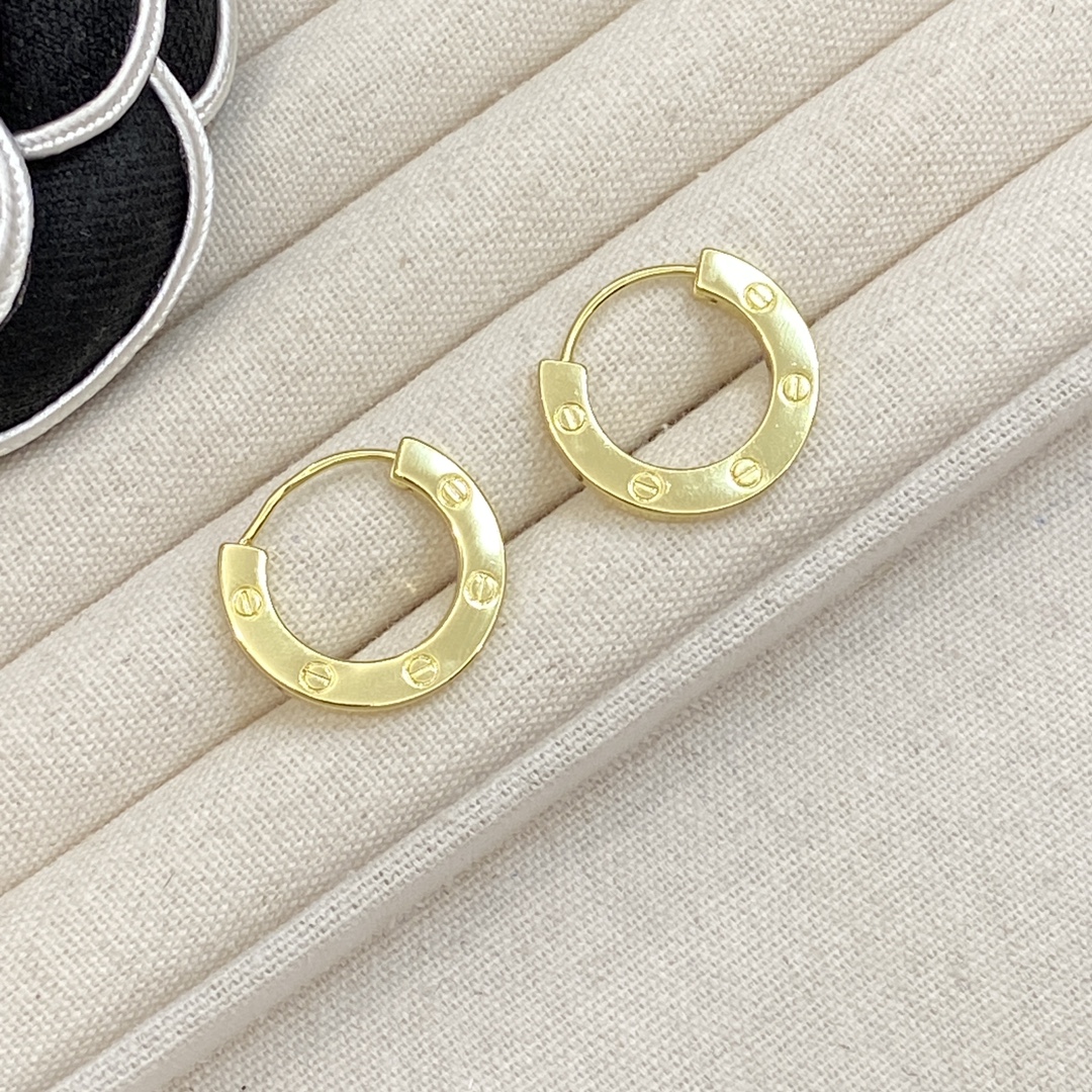 [TOP] Cartier Round Earrings - 3 Color