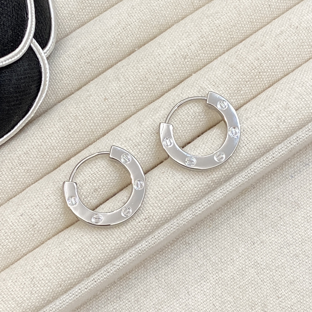 [TOP] Cartier Round Earrings - 3 Color