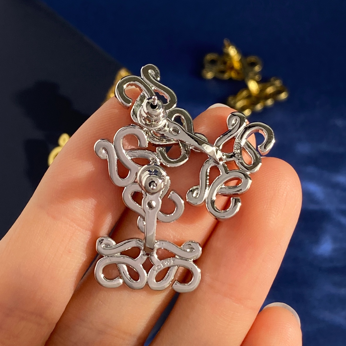 [TOP] LOEWE LOGO Earrings - Gold/Silver