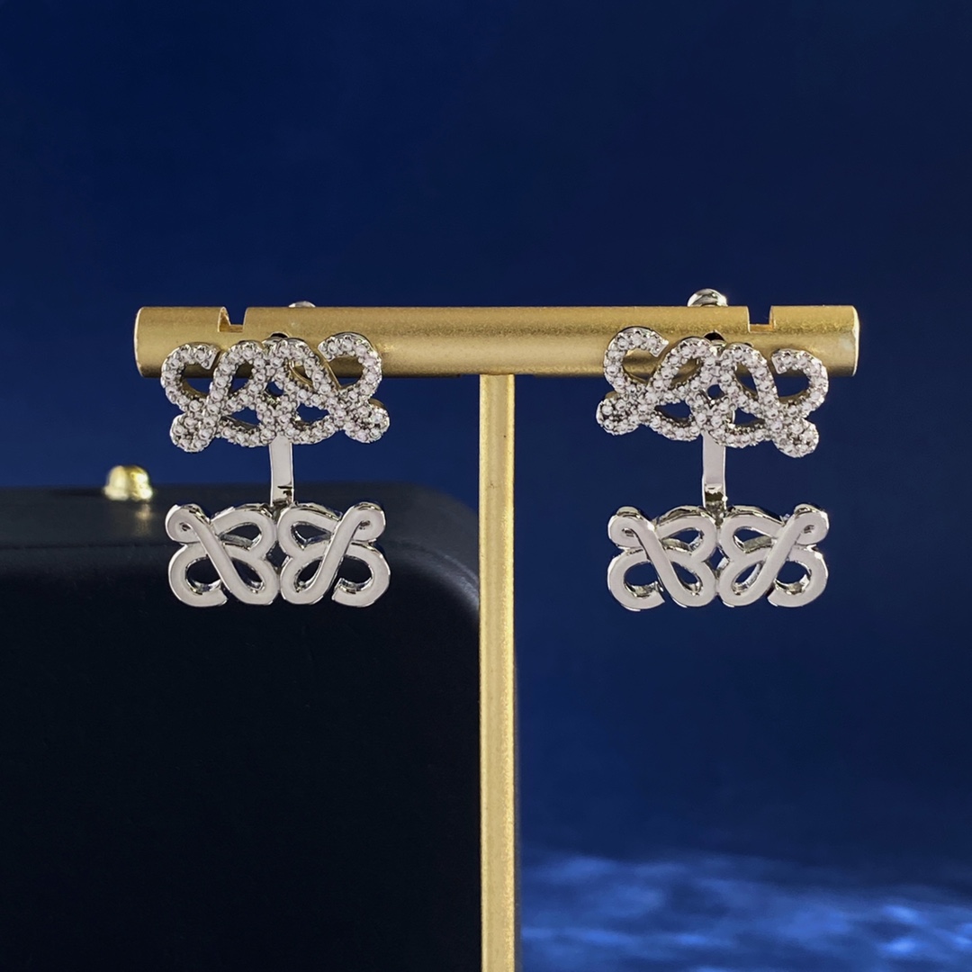 [TOP] LOEWE LOGO Earrings - Gold/Silver