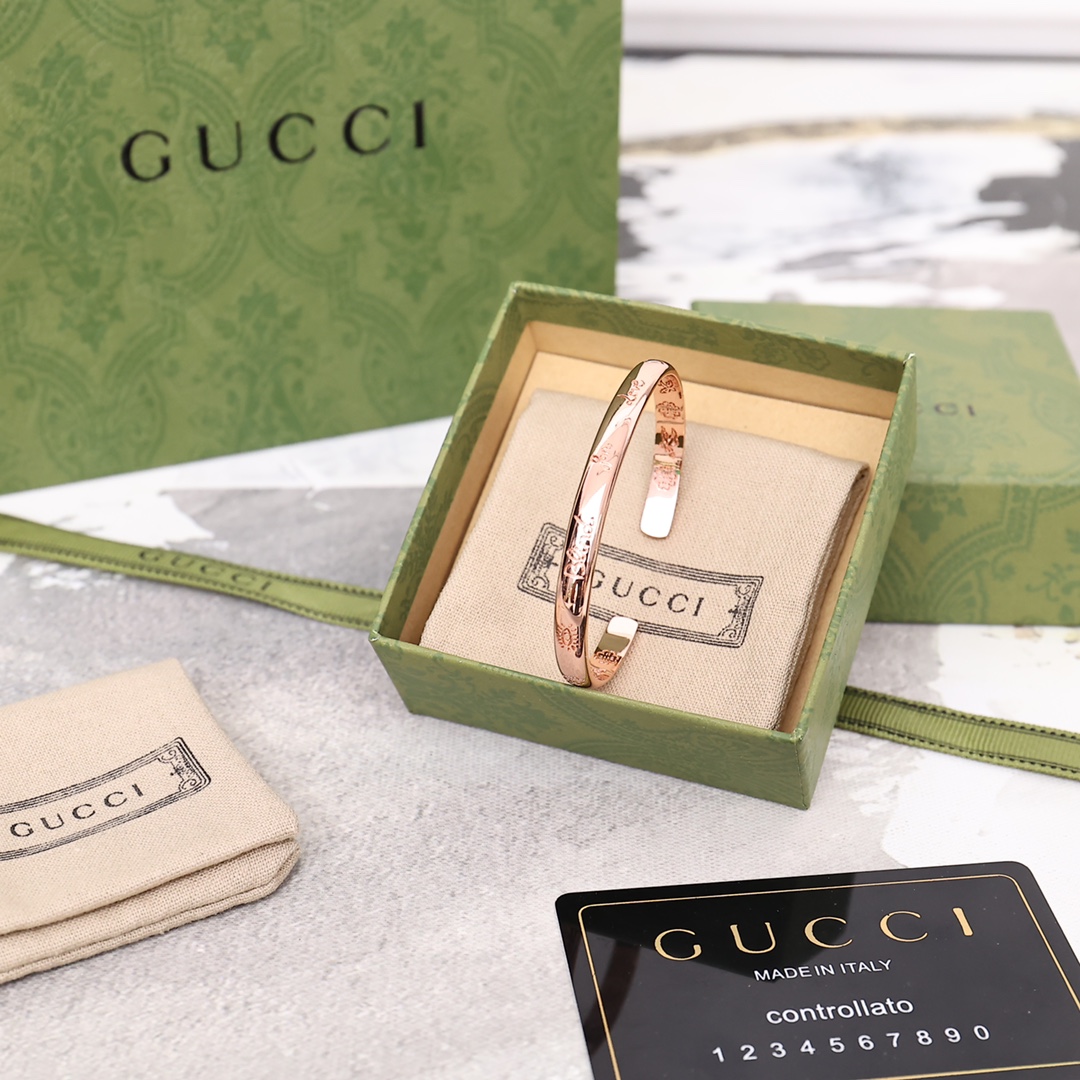 [TOP] GUCCI Open Bracelet - Rose Gold