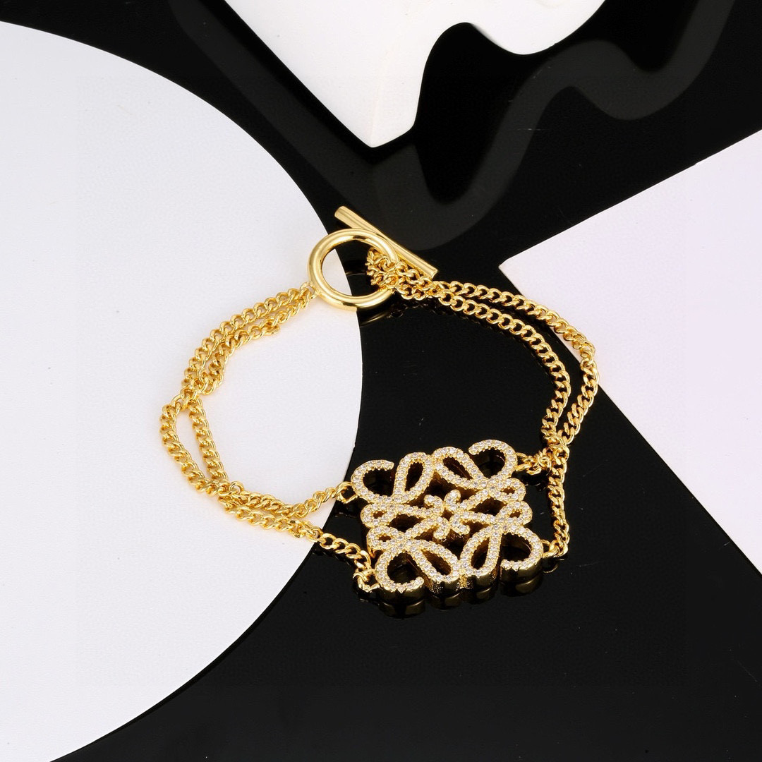 [TOP] LOEWE Logo Bracelets - Gold