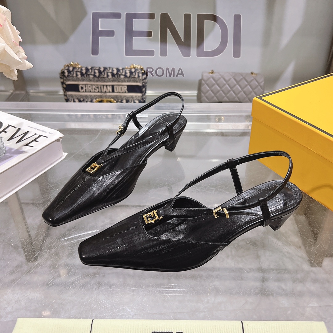 [TOP] FENDI FFold Mid Heel Mules - 6 Colors