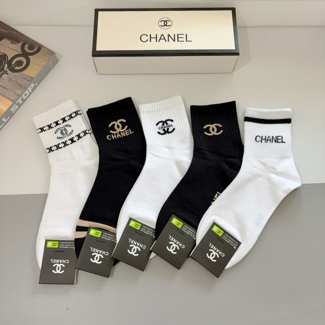 [TOP] CHANEL Socks - 5 Pieces as a Set