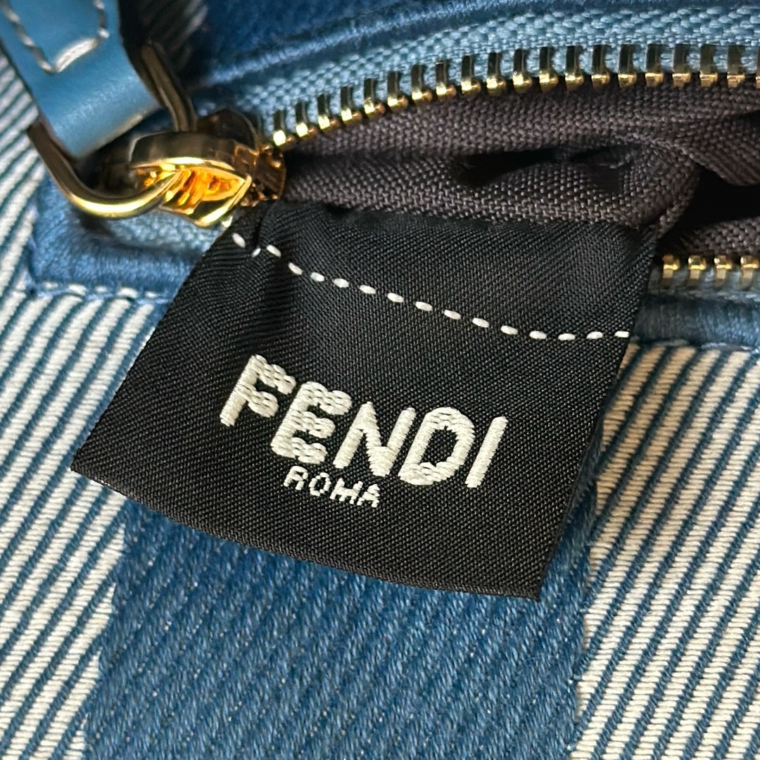 [TOP] FENDI FF Baguette Bag 27x6x15cm - Denim