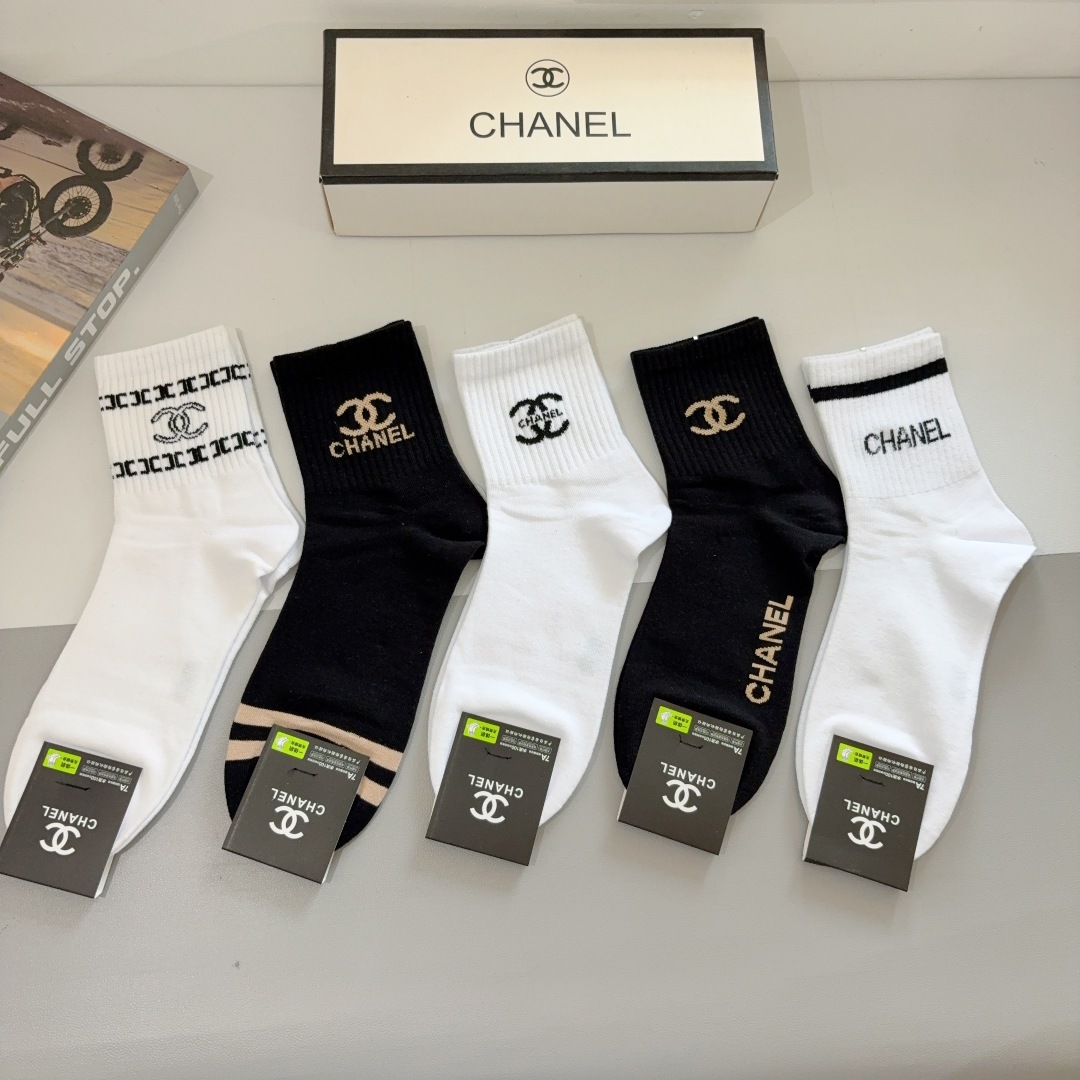 [TOP] CHANEL Socks - 5 Pieces as a Set