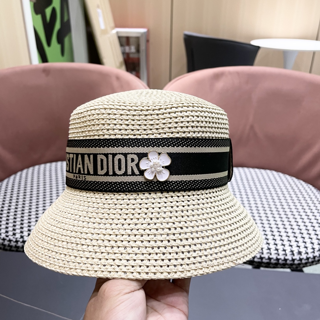 [TOP] Christian Dior Straw Hat - 4 Color