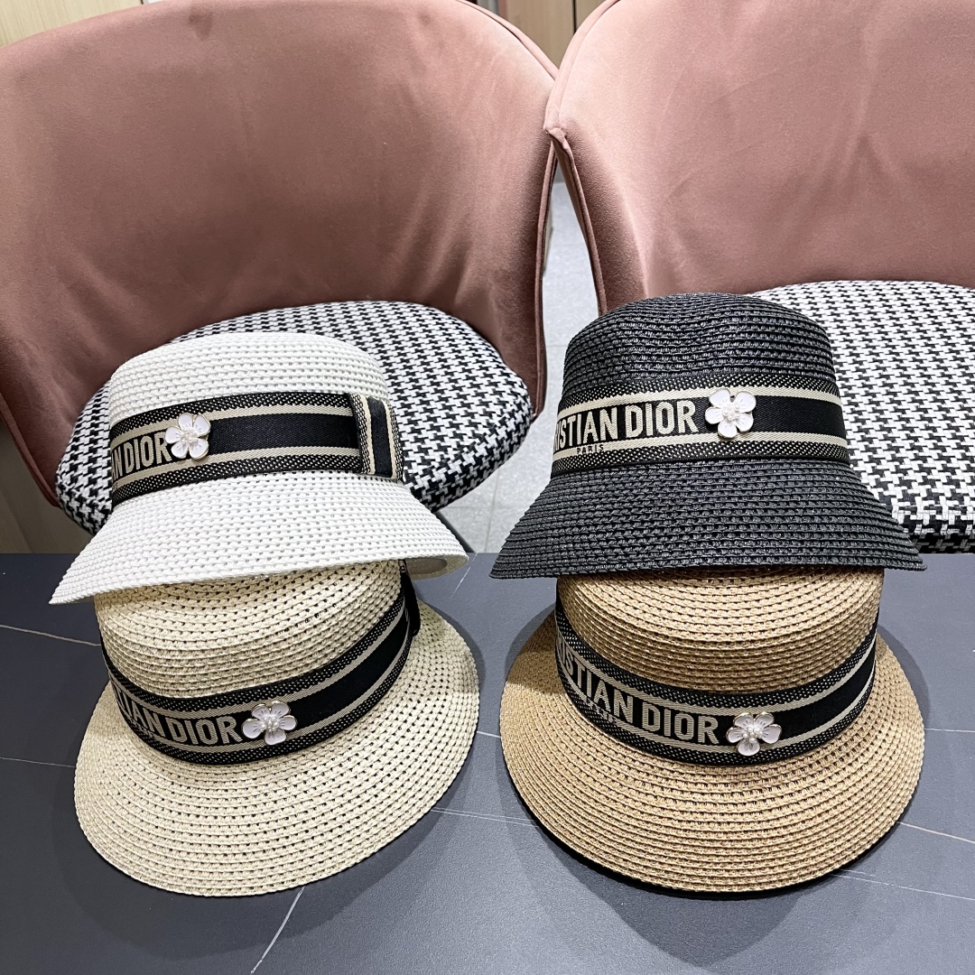 [TOP] Christian Dior Straw Hat - 4 Color