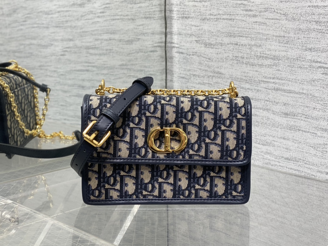 [TOP] Christian Dior Caro Mini Bag 18×12×5.5cm - Navy Blue
