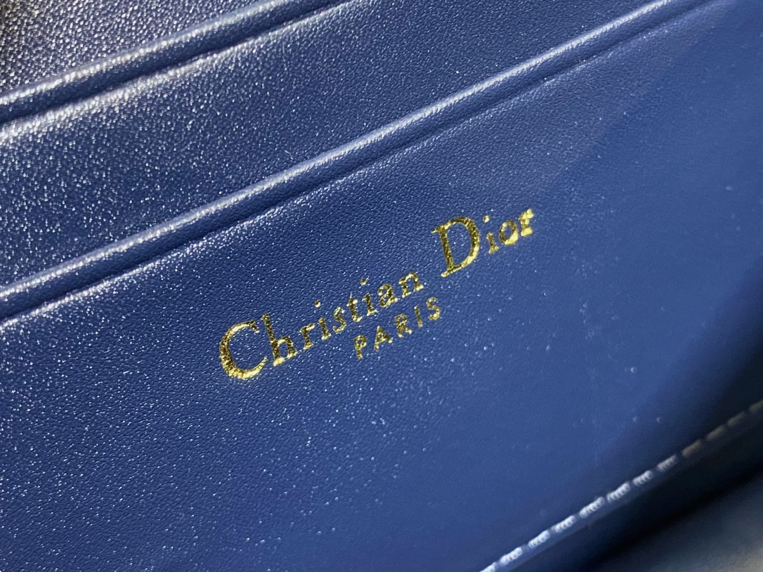 [TOP] Christian Dior Caro Mini Bag 18×12×5.5cm - Navy Blue