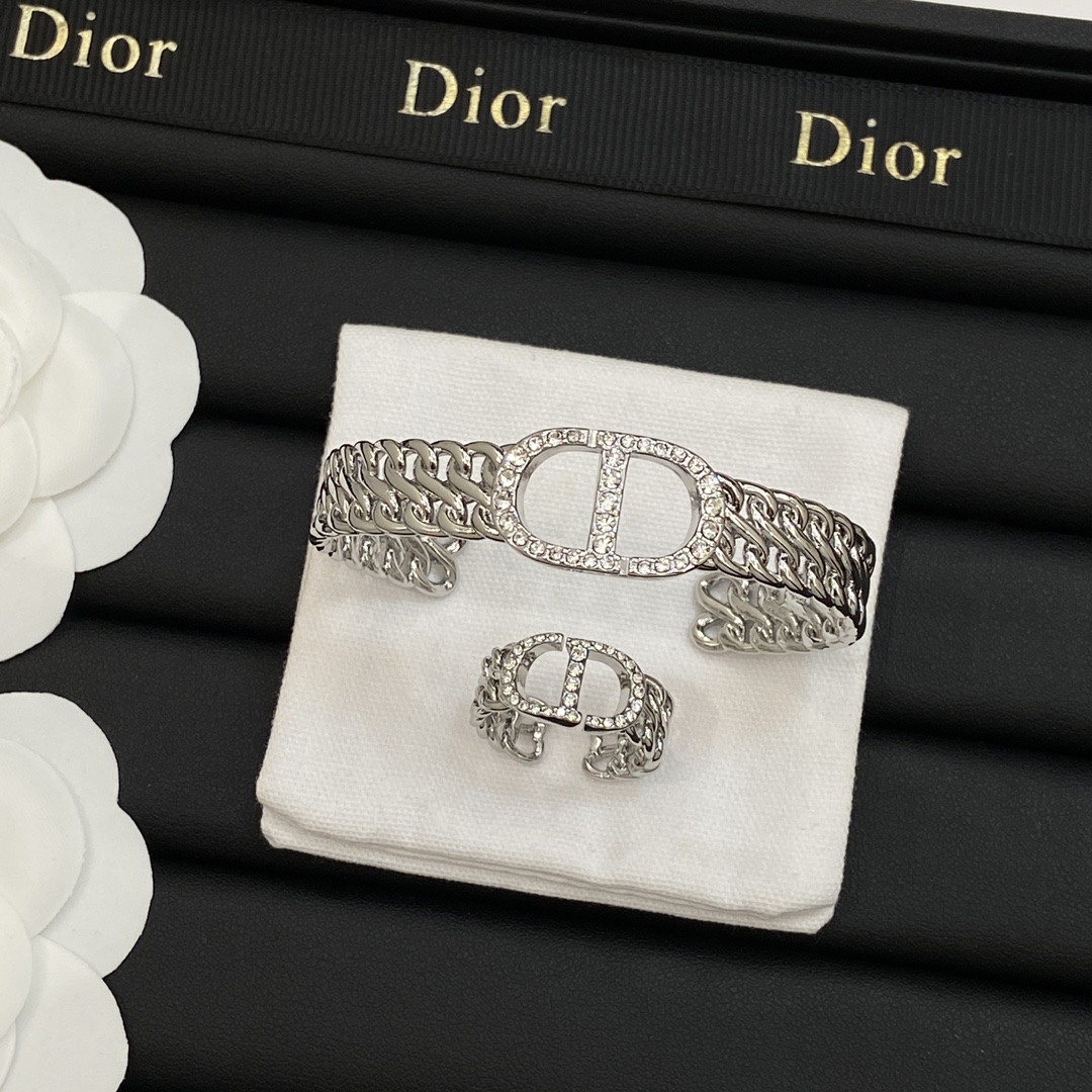 [TOP] Christian Dior Bracelet/Rings - Silver