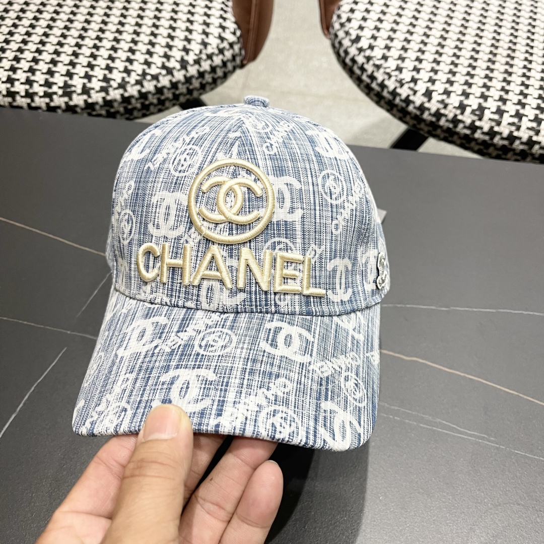 [TOP] CHANEL Cowboy Vintage Baseball Cap - Blue