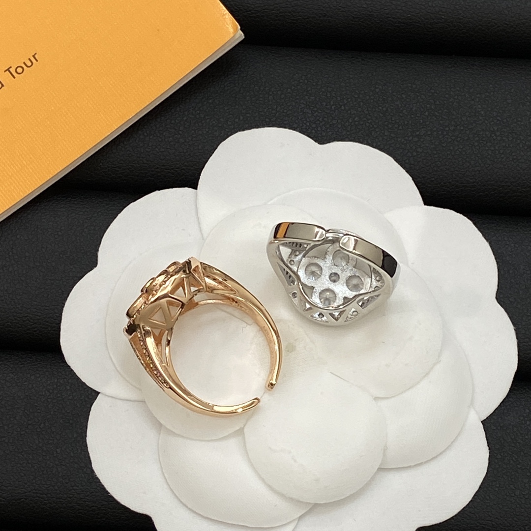 [TOP] Louis Vuitton LV Diamond Open Ring - 3 Colors