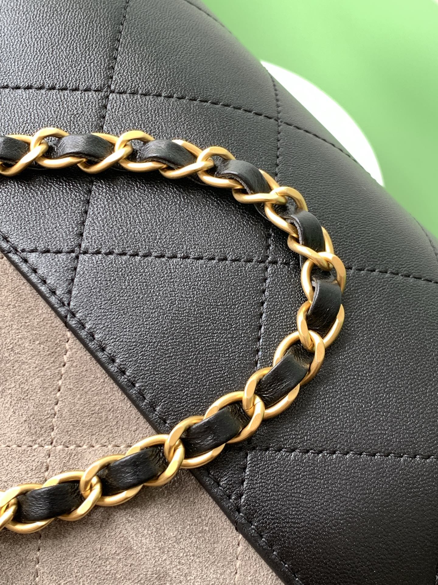 [TOP] CHANEL Suede Bag 36-24-12 cm - Grey and Black