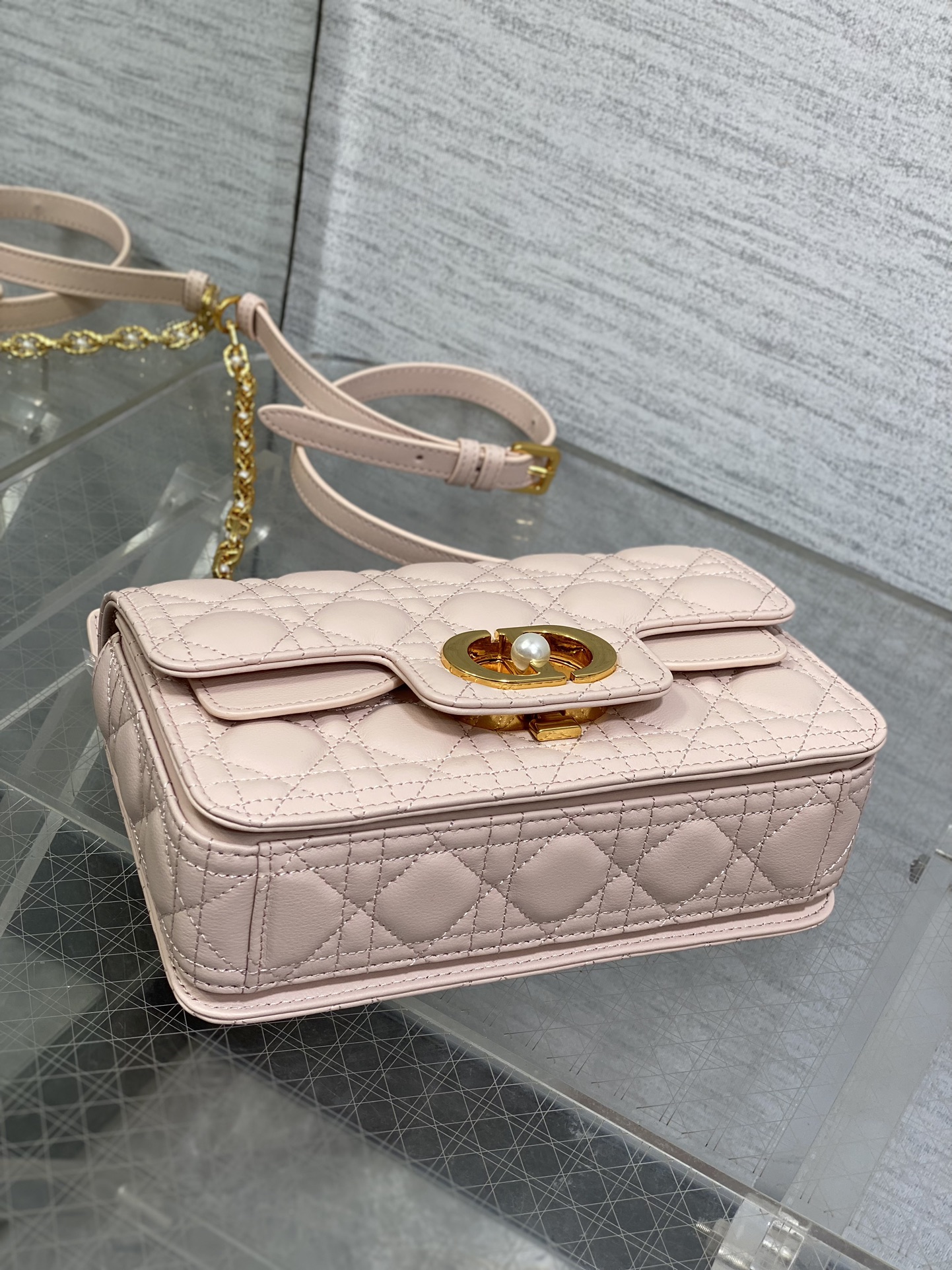 [TOP] Christian Dior Jolie Chain Bag 22x14x8cm - Pink & GHW