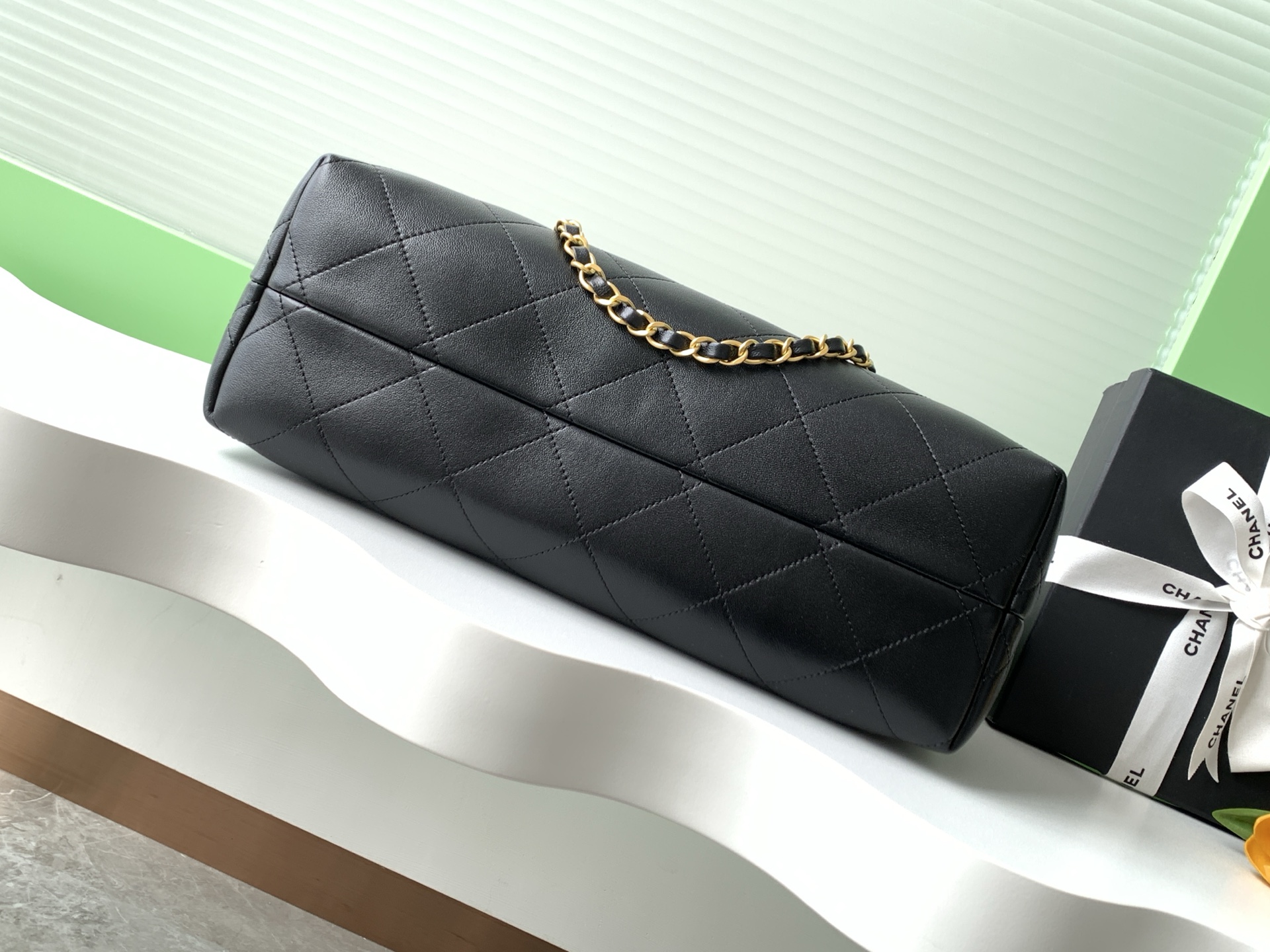 [TOP] CHANEL Suede Bag 36-24-12 cm - Grey and Black