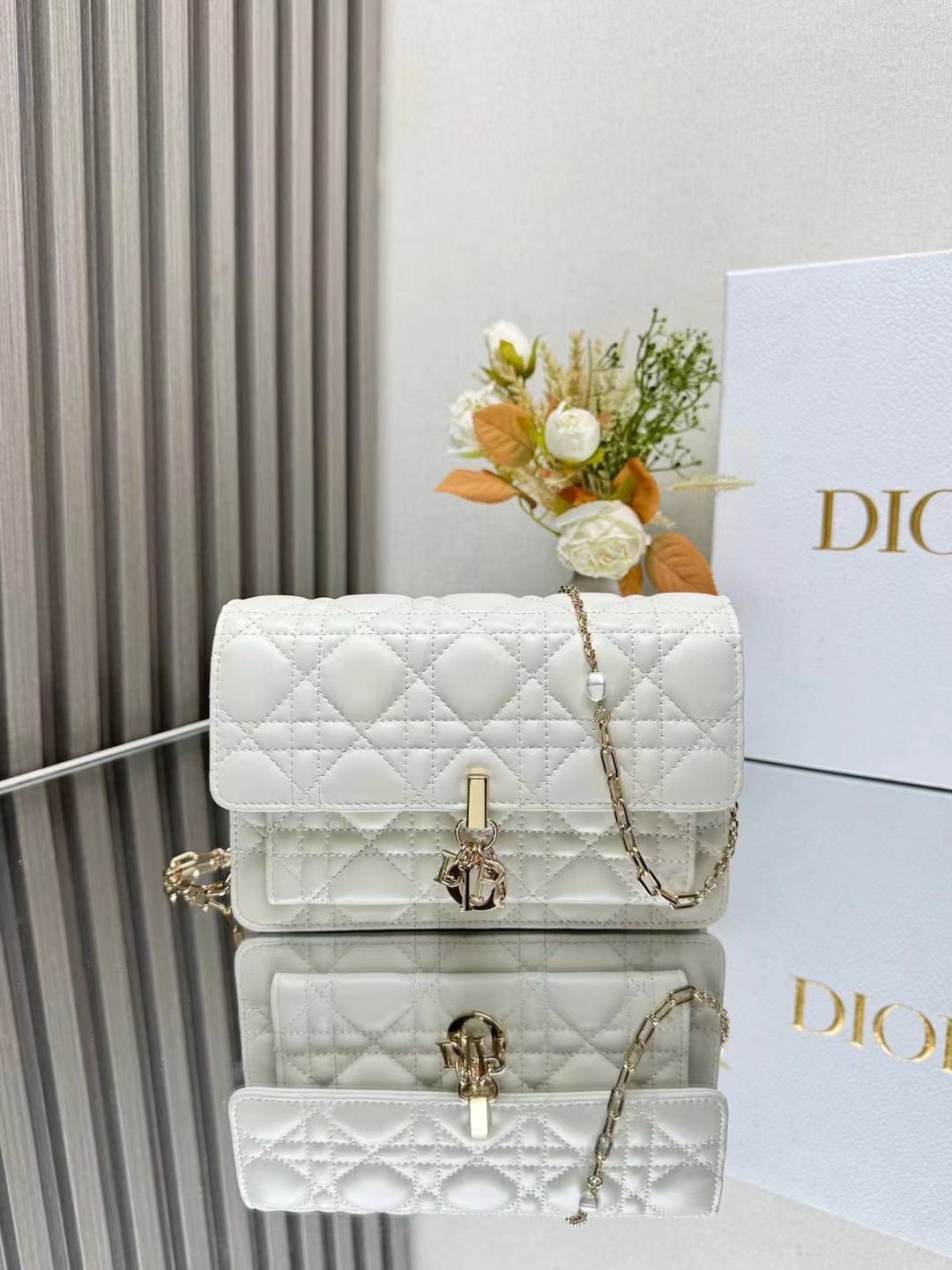 [TOP] Christian Dior Chain Pouch Bag 19.5 x 12.5 x 5cm - 3 Color & GHW